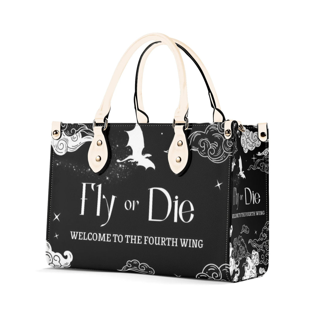 "Fly Or Die" Leather Bag, Fourth Wing Inspired Bag, Personalized Leather Bag, Fantasy Leather Handbag, Perfect Gift for Women. HBVLR29