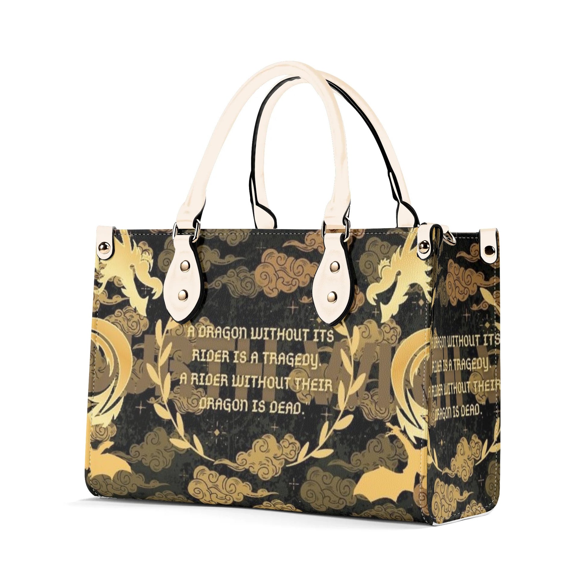 Forth Wing Quotes Leather Bag, Forth Wing Inspired Bag, Personalized Leather Bag, Fantasy Leather Handbag, Perfect Gift for Women. HBVLR31