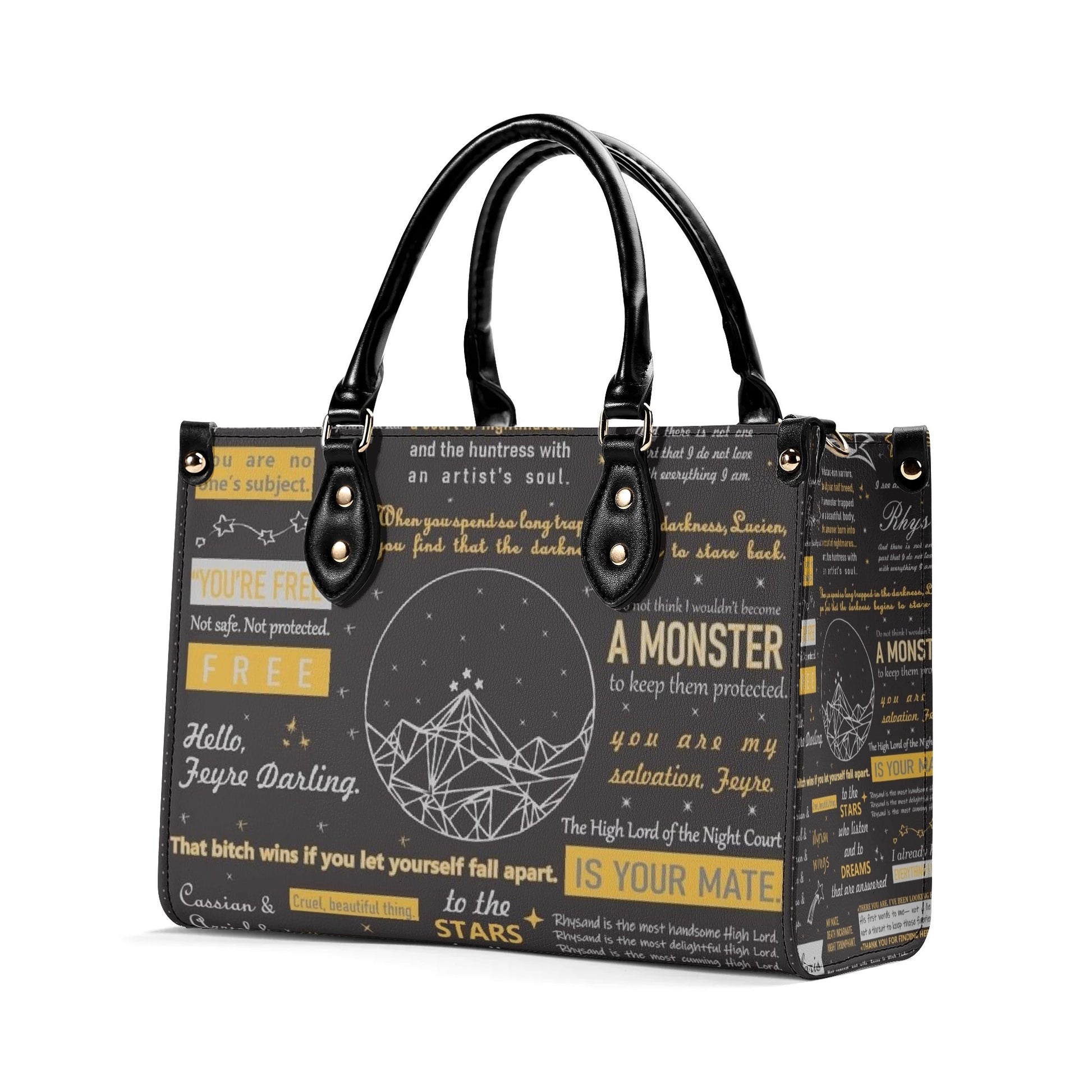 ACOTAR Night Court Quote Leather Bag, ACOTAR Inspired Bag, Personalized Leather Bag, Fantasy Leather Handbag, Perfect Gift for Women. HBVLR42