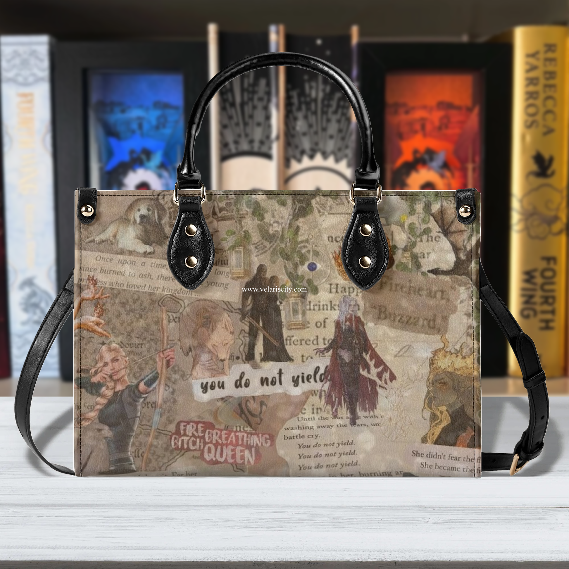 TOF Inspired Leather Bag, Throne Of Glass Inspired Bag, Personalized Leather Bag, Fantasy Leather Handbag, Perfect Gift for Women. HBVLR52