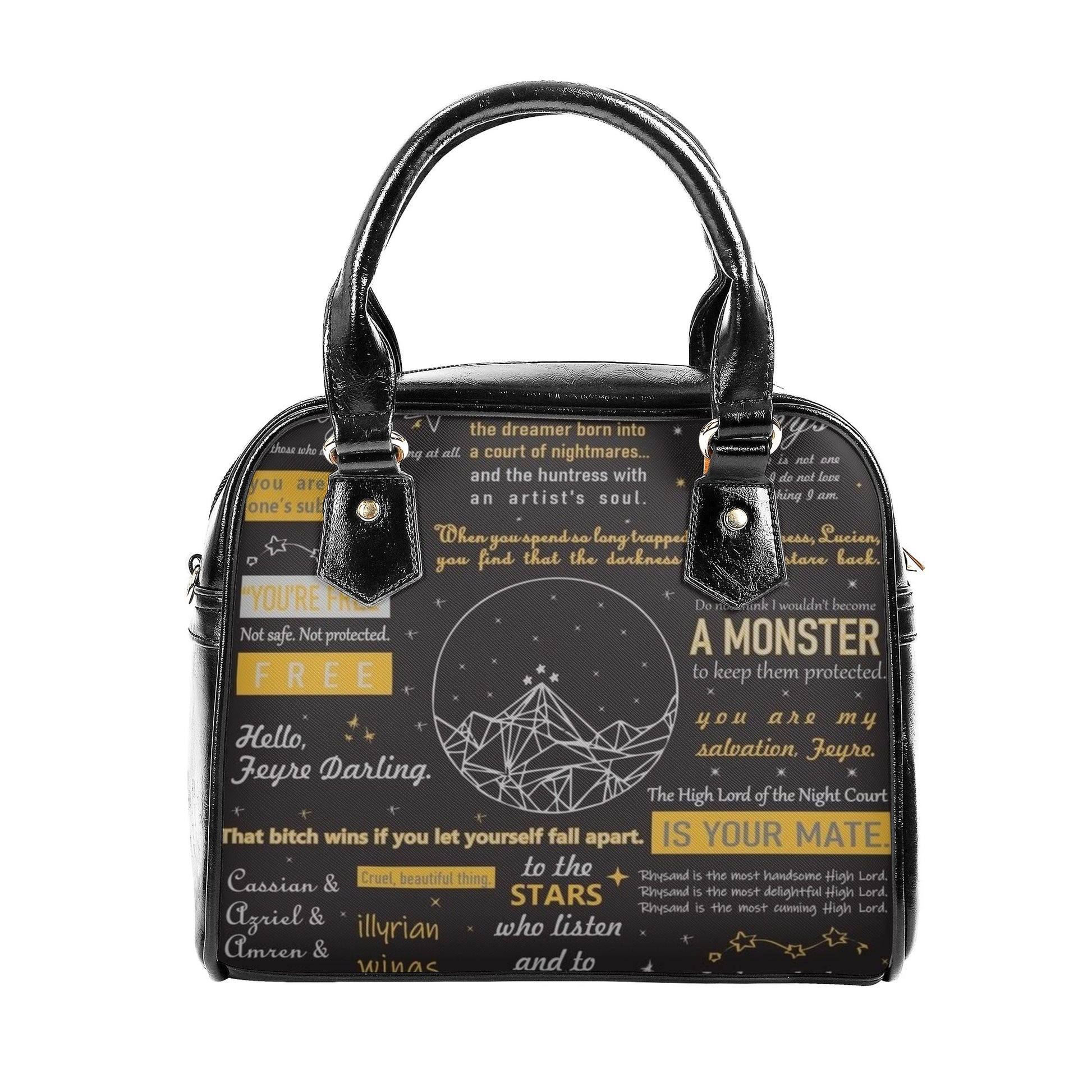 ACOTAR Night Court Quote Leather Bag, ACOTAR Inspired Bag, Personalized Leather Bag, Fantasy Leather Handbag, Perfect Gift for Women. HBVLR42