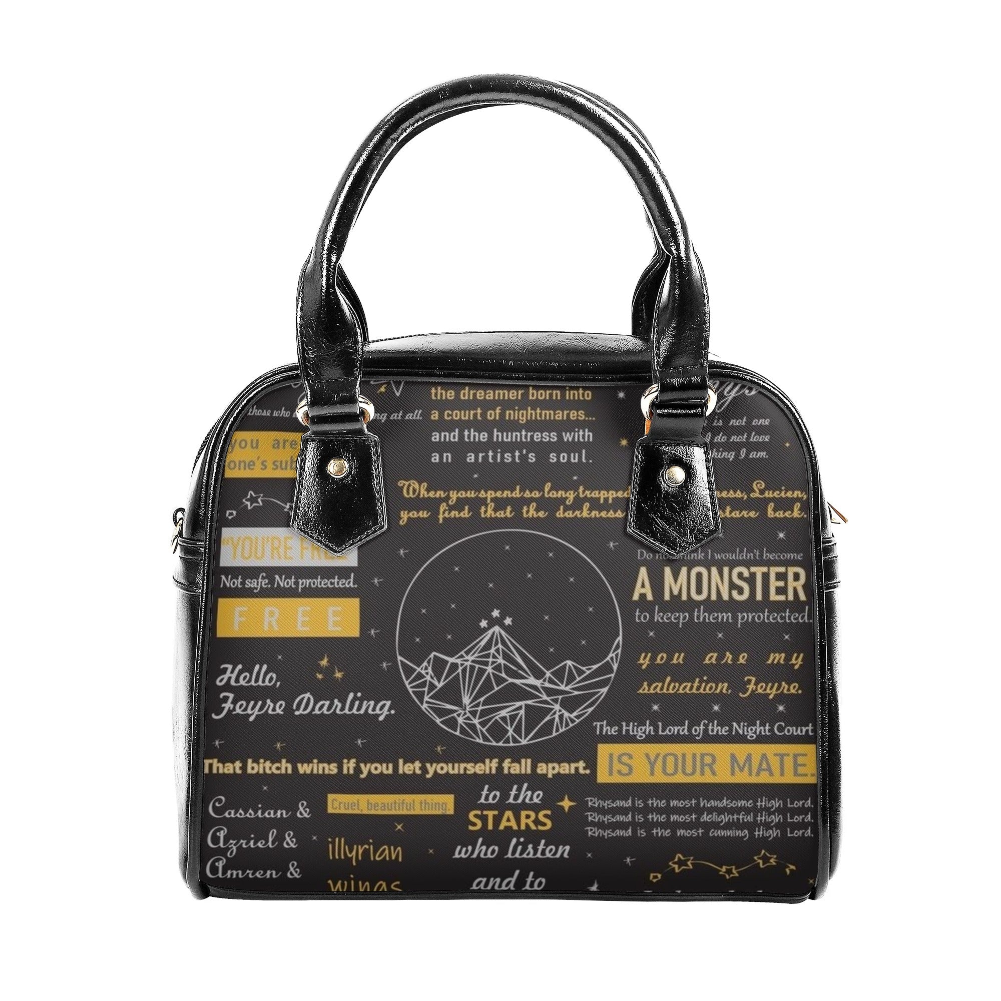 ACOTAR Night Court Quote Leather Bag, ACOTAR Inspired Bag, Personalized Leather Bag, Fantasy Leather Handbag, Perfect Gift for Women. HBVLR42