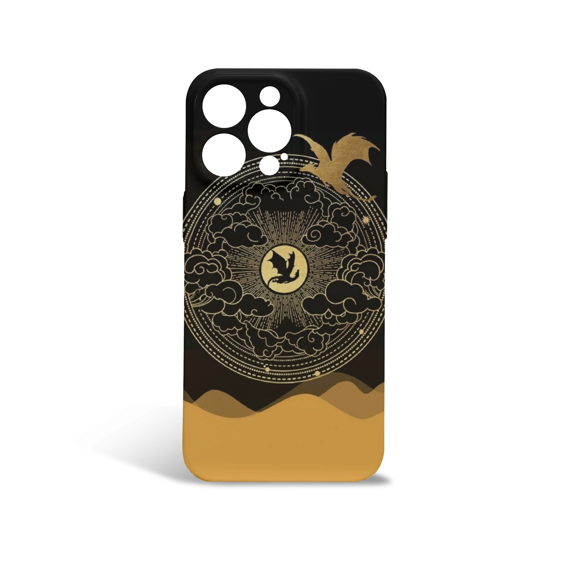 Golden Dragon Phone Case, Celestial Fantasy Design, Fourth Wing Inspired iPhone Cover, Magical Bookish Gift for Fantasy Lovers PCVLR73