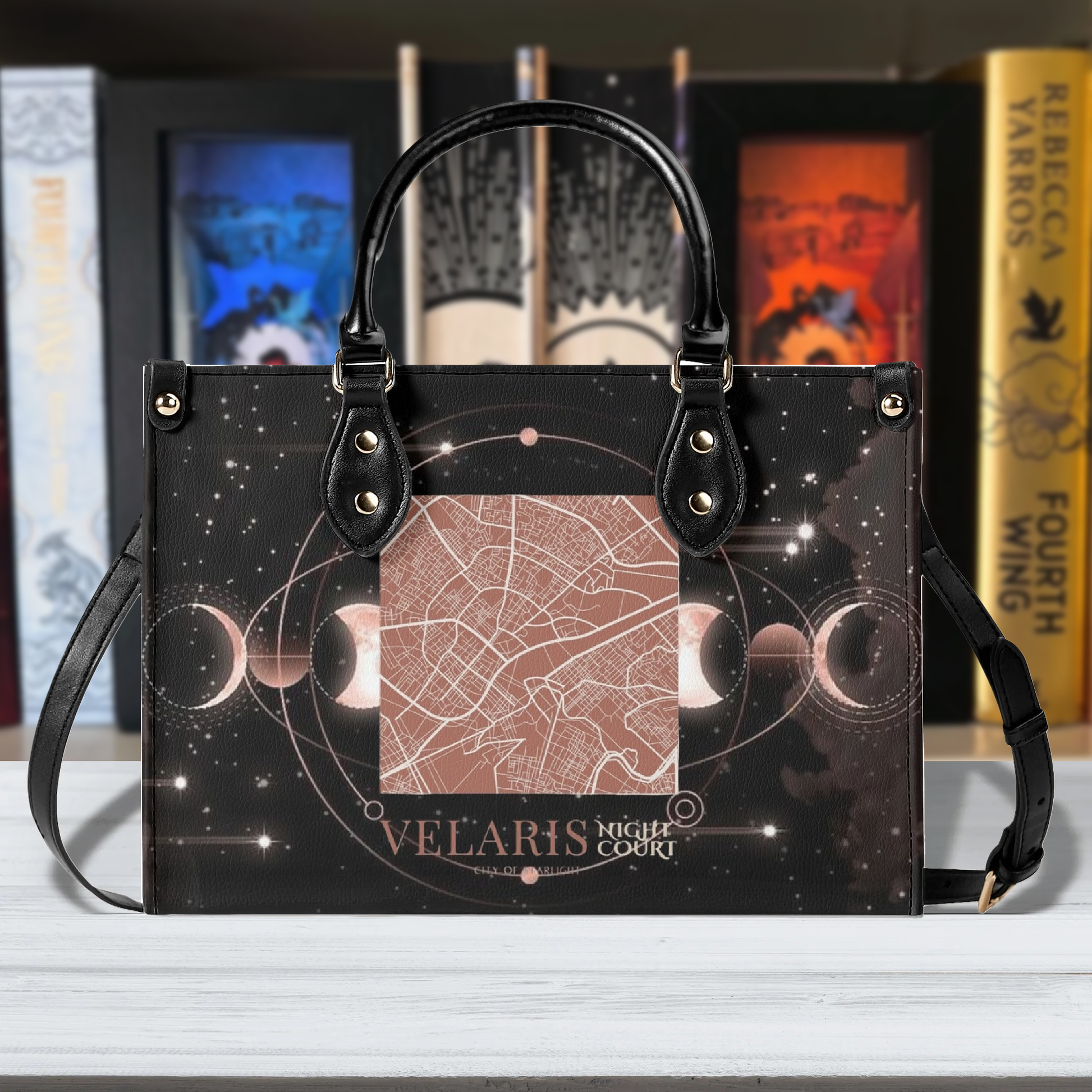 Velaris City Of Starligh Inspired Leather Bag, Night Court Inspired Bag, Personalized Leather Bag, Fantasy Leather Handbag, Perfect Gift for Women. HBVLR53