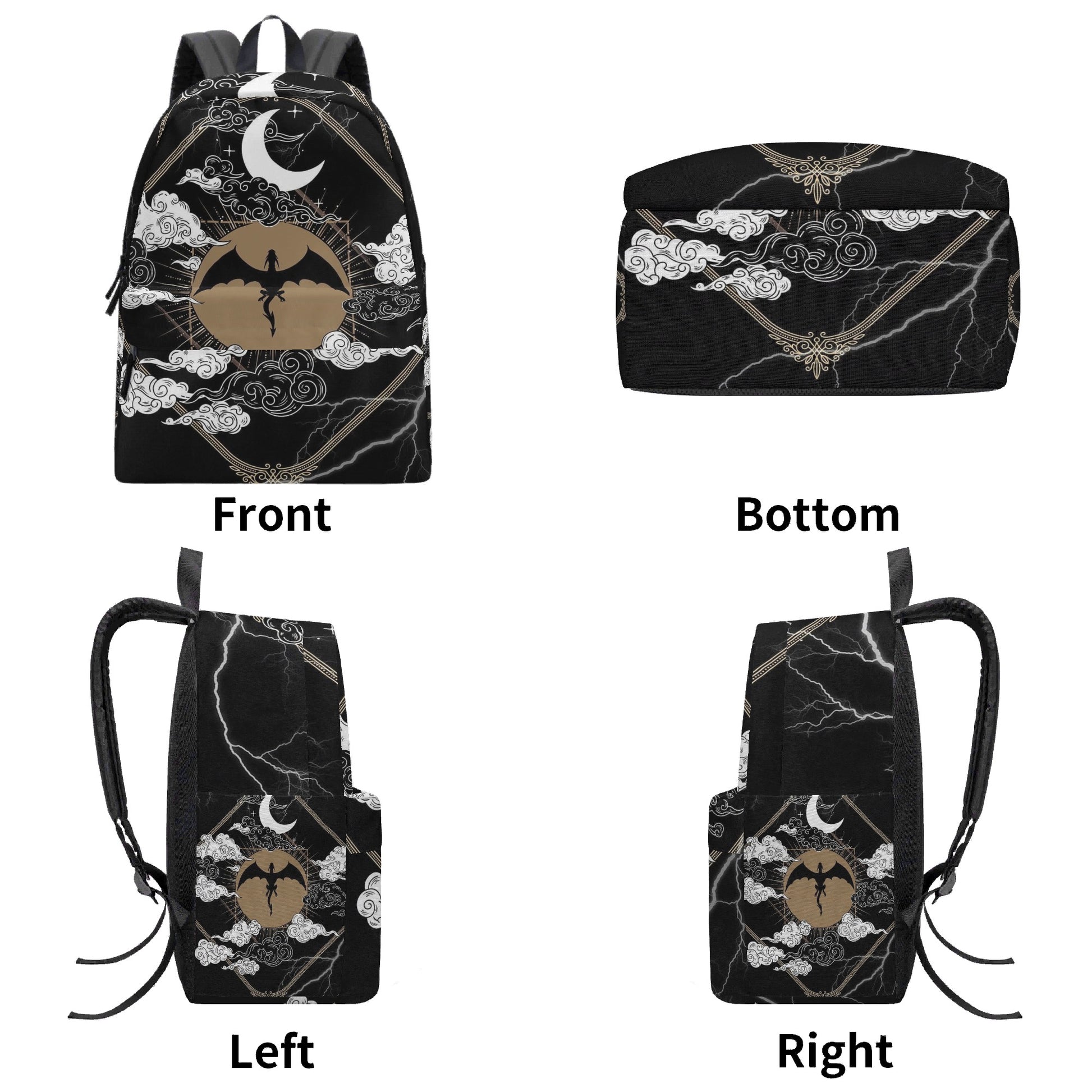 Fourth Wing Dragon Rider Backpack, Fantasy Night Sky Design, Book Lover Gift BPVLR59