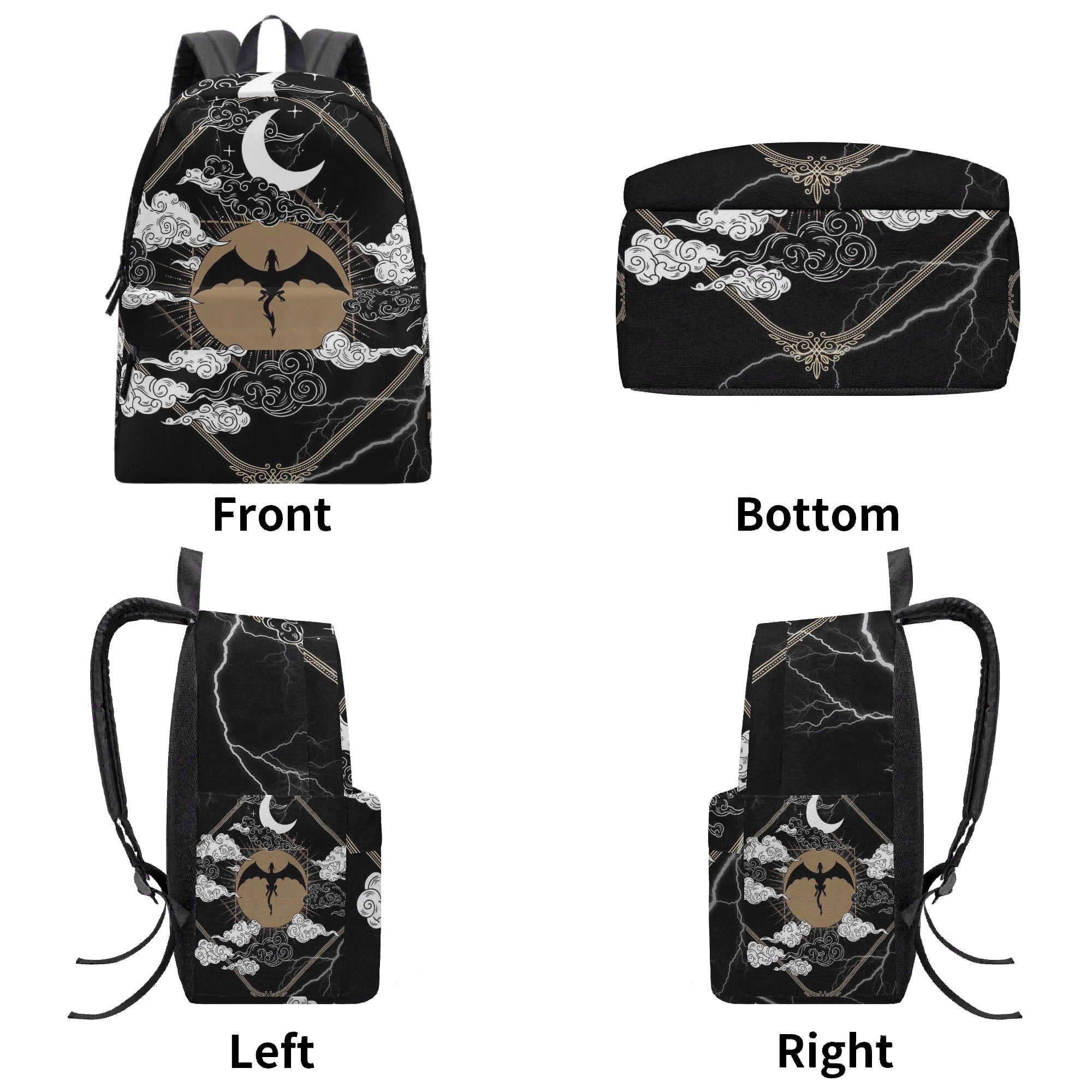 Fourth Wing Dragon Rider Backpack, Fantasy Night Sky Design, Book Lover Gift BPVLR59