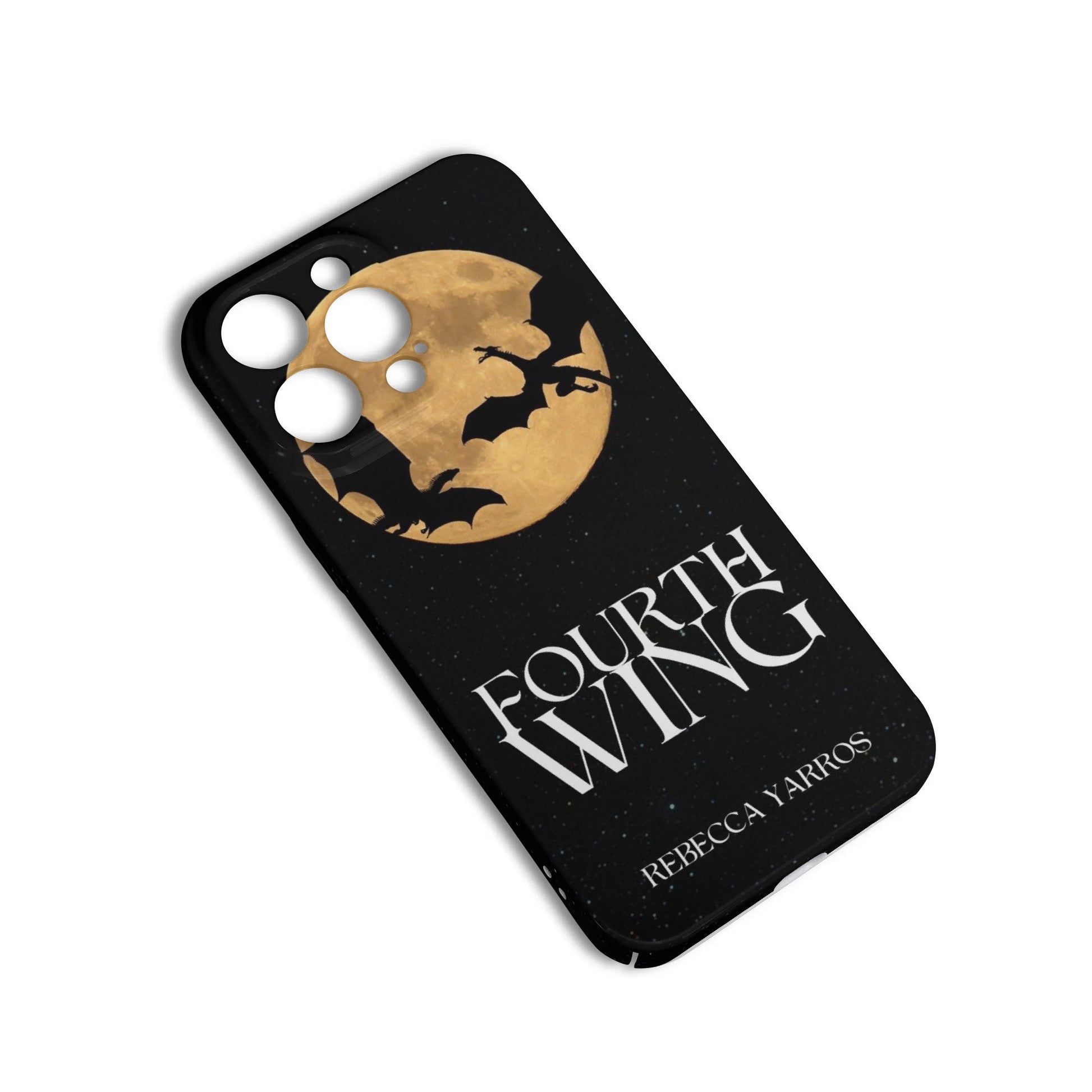 Fourth Wing Phone Case, Dragon Silhouette Moon Design, Rebecca Yarros Book iPhone Cover for Fantasy Book Lovers PCVLR71