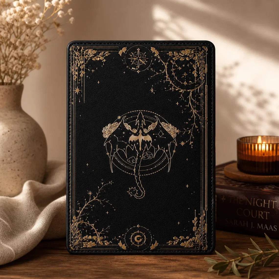 Fourth Wing Kindle Case, Gold Celestial Design, Kindle 11th Gen 2024 Case, Kindle Case Cover Paperwhite 2024 Cover Fire 7 Kobo Clara Case 	KCVLR13