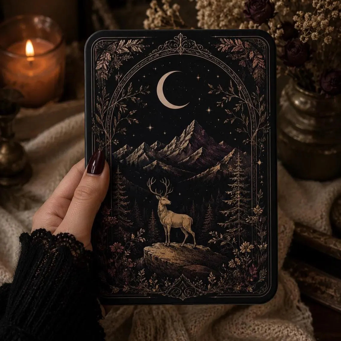 Throne of Glass Kindle Case – Celestial Stag & Mountain Kindle Cover, Aelin Inspired Fantasy Reader Case, Bookish Gift for TOG Fans 	KCVLR27