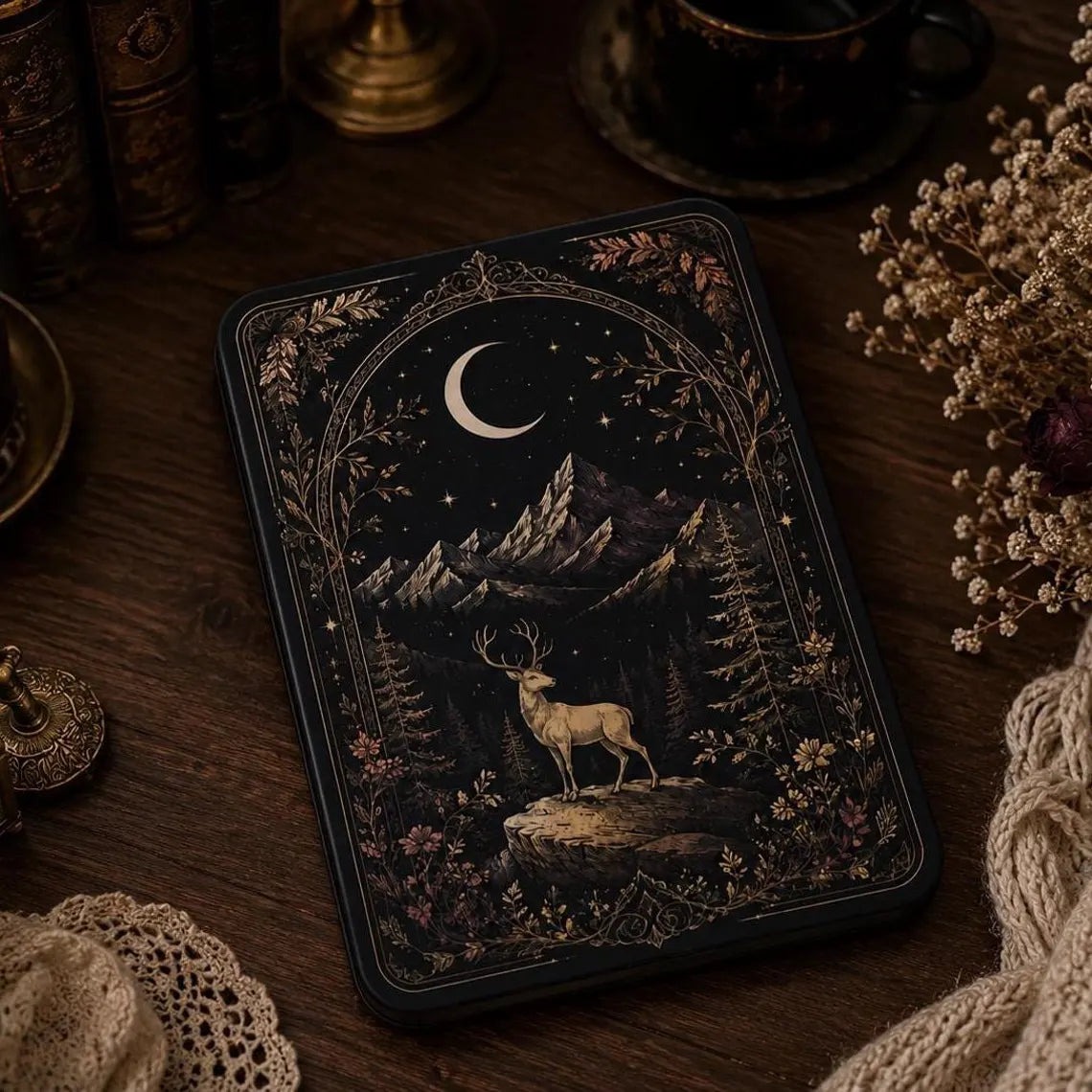 Throne of Glass Kindle Case – Celestial Stag & Mountain Kindle Cover, Aelin Inspired Fantasy Reader Case, Bookish Gift for TOG Fans 	KCVLR27