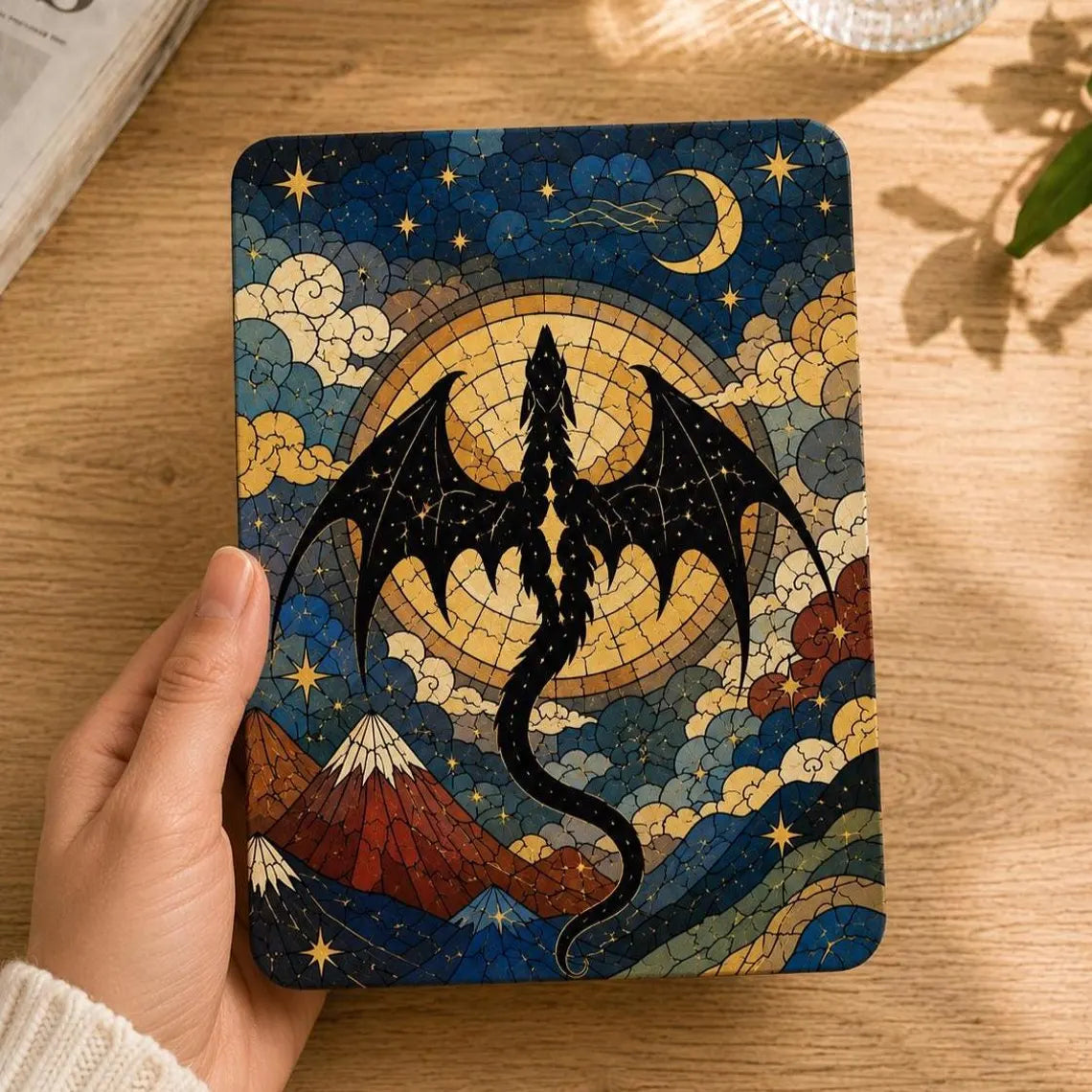 Fourth Wing Inspired Kindle Case, Dragon Stained Glass Kindle Cover, Fantasy Book Lover Gift, Empyrean Inspired E-reader Case 	KCVLR08