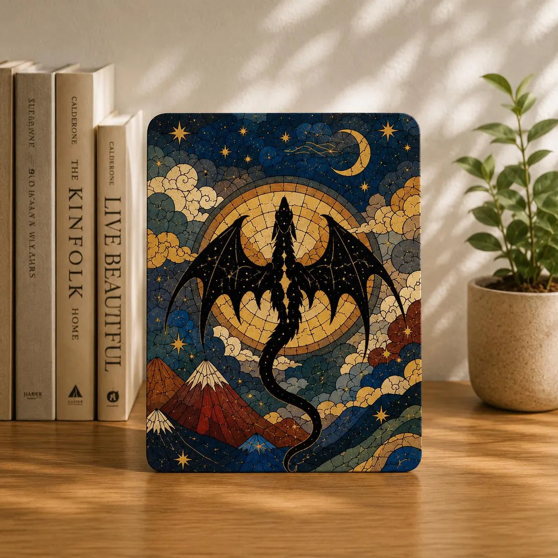 Fourth Wing Inspired Kindle Case, Dragon Stained Glass Kindle Cover, Fantasy Book Lover Gift, Empyrean Inspired E-reader Case 	KCVLR08