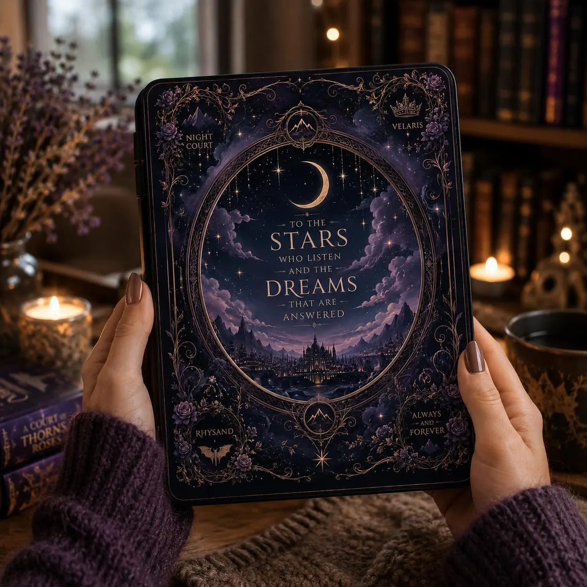 ACOTAR Night Court Kindle Paperwhite Case, To The Stars Who Listen, Velaris Fantasy Book Lover Gift, Sarah J Maas Inspired Cover 	KCVLR11