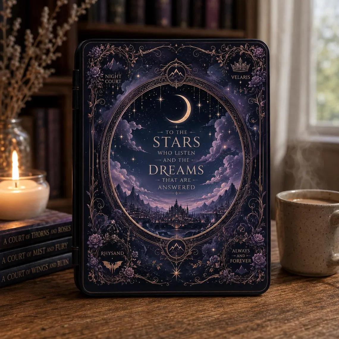 ACOTAR Night Court Kindle Paperwhite Case, To The Stars Who Listen, Velaris Fantasy Book Lover Gift, Sarah J Maas Inspired Cover 	KCVLR11