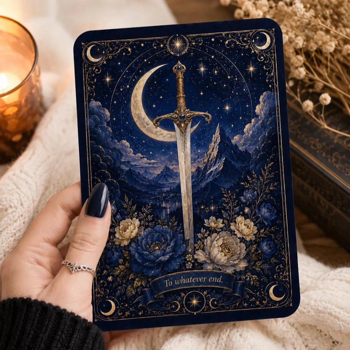 ACOTAR Fantasy Kindle Case, Moon and Sword Kindle Cover, Gothic Floral E-Reader Case, Gift for Book Lovers 	KCVLR21