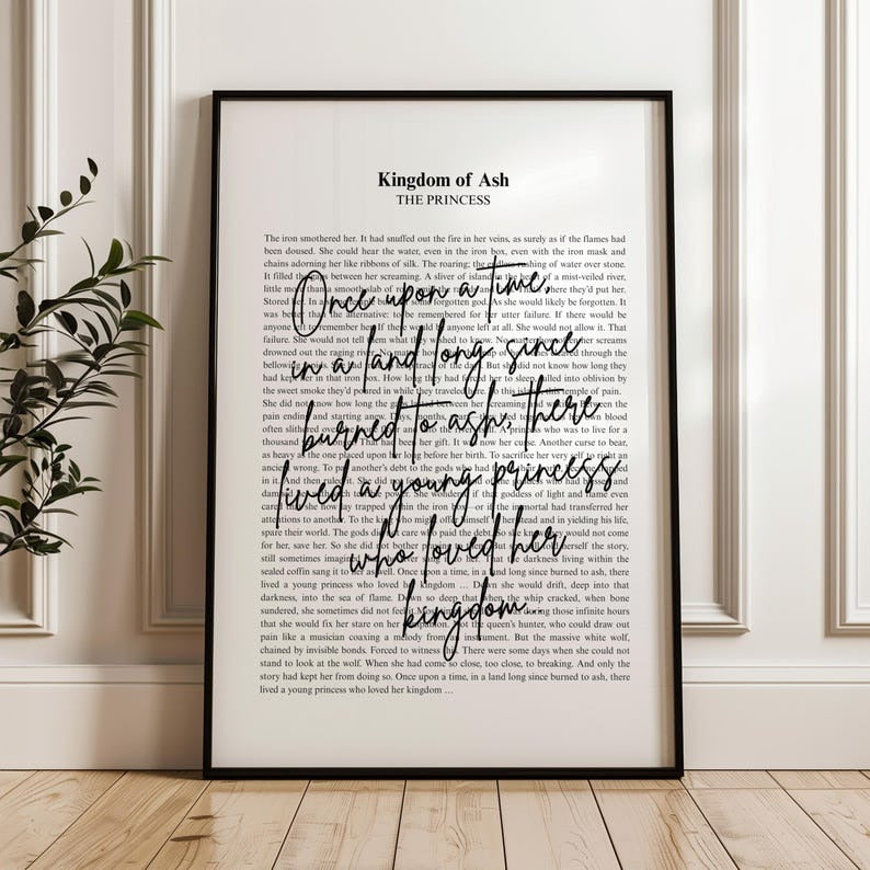 Throne of Glass Poster, Minimalistic Bookish Quote Print Art, Once upon a time, Terrasen VLRP55