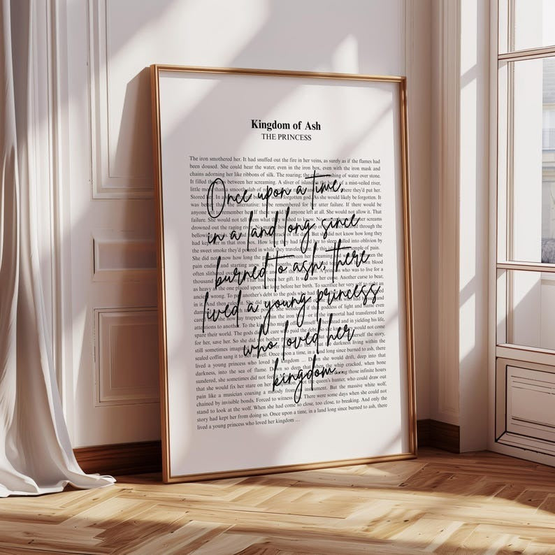 Throne of Glass Poster, Minimalistic Bookish Quote Print Art, Once upon a time, Terrasen VLRP55