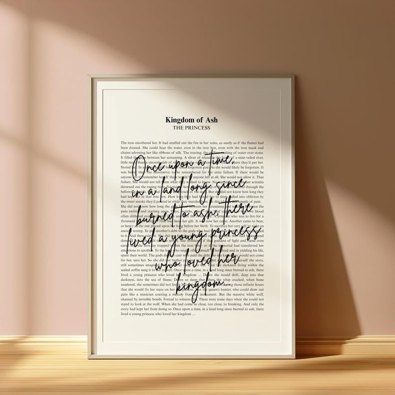 Throne of Glass Poster, Minimalistic Bookish Quote Print Art, Once upon a time, Terrasen VLRP55