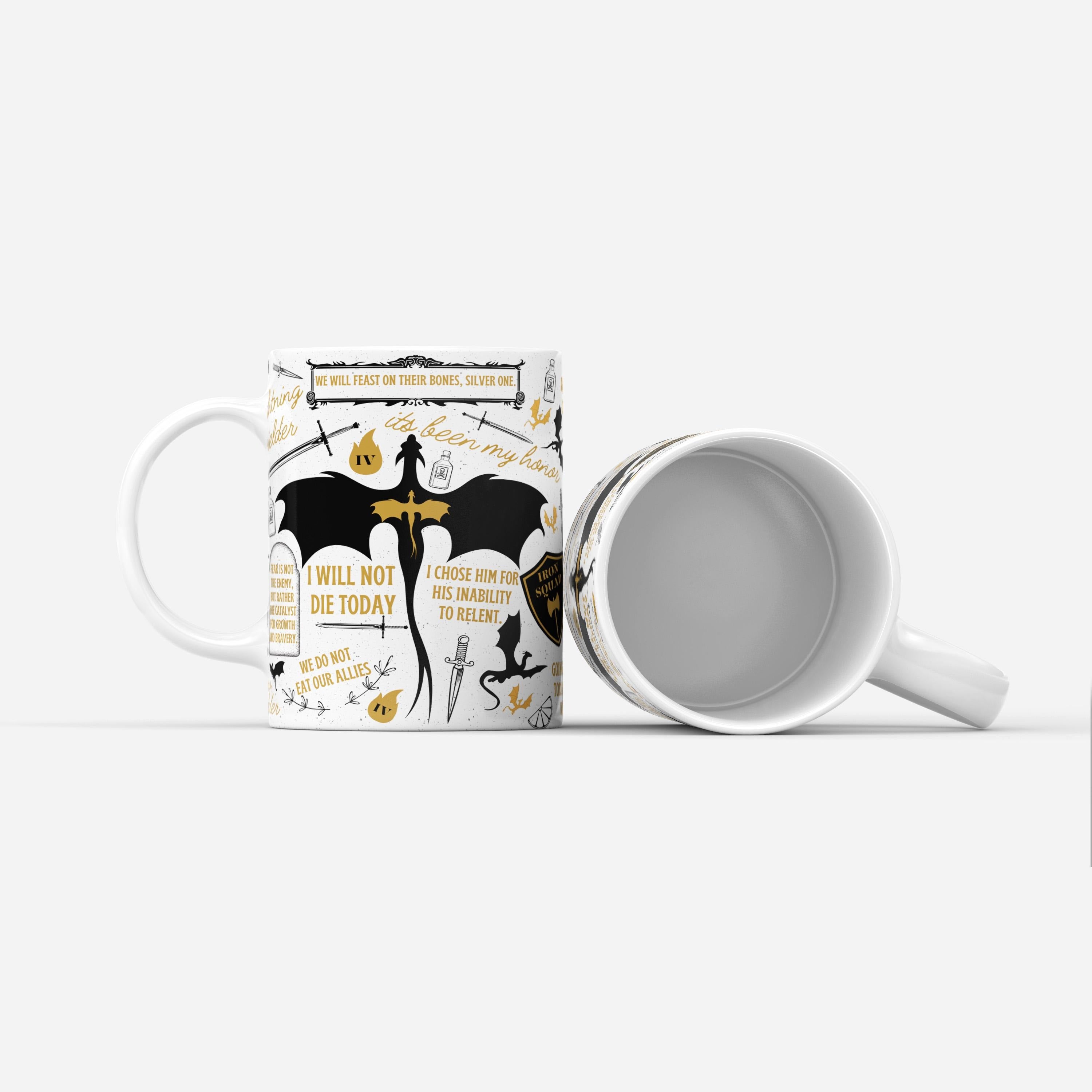 Fourth Wing Quote Mug Fantasy Bookish Gift, Dragon Rider Coffee Cup, Basgiath War College Merch, Violet Sorrengail and Xaden Riorson Fan MGVLR50