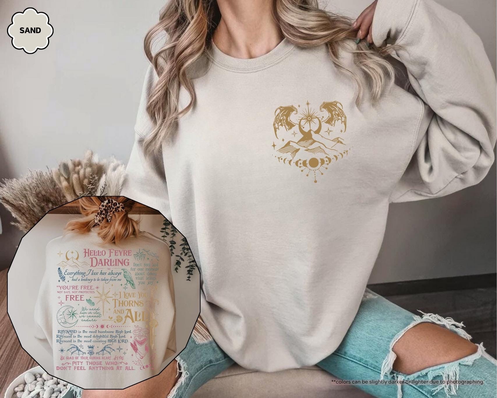 Hello Feyre Darling Sweatshirt, Acotar Fan Sweatshirt, Fantasy Reader Hoodie, Velaris City Of Starlight Sweatshirt, Bookish Hoodie, Book Gift