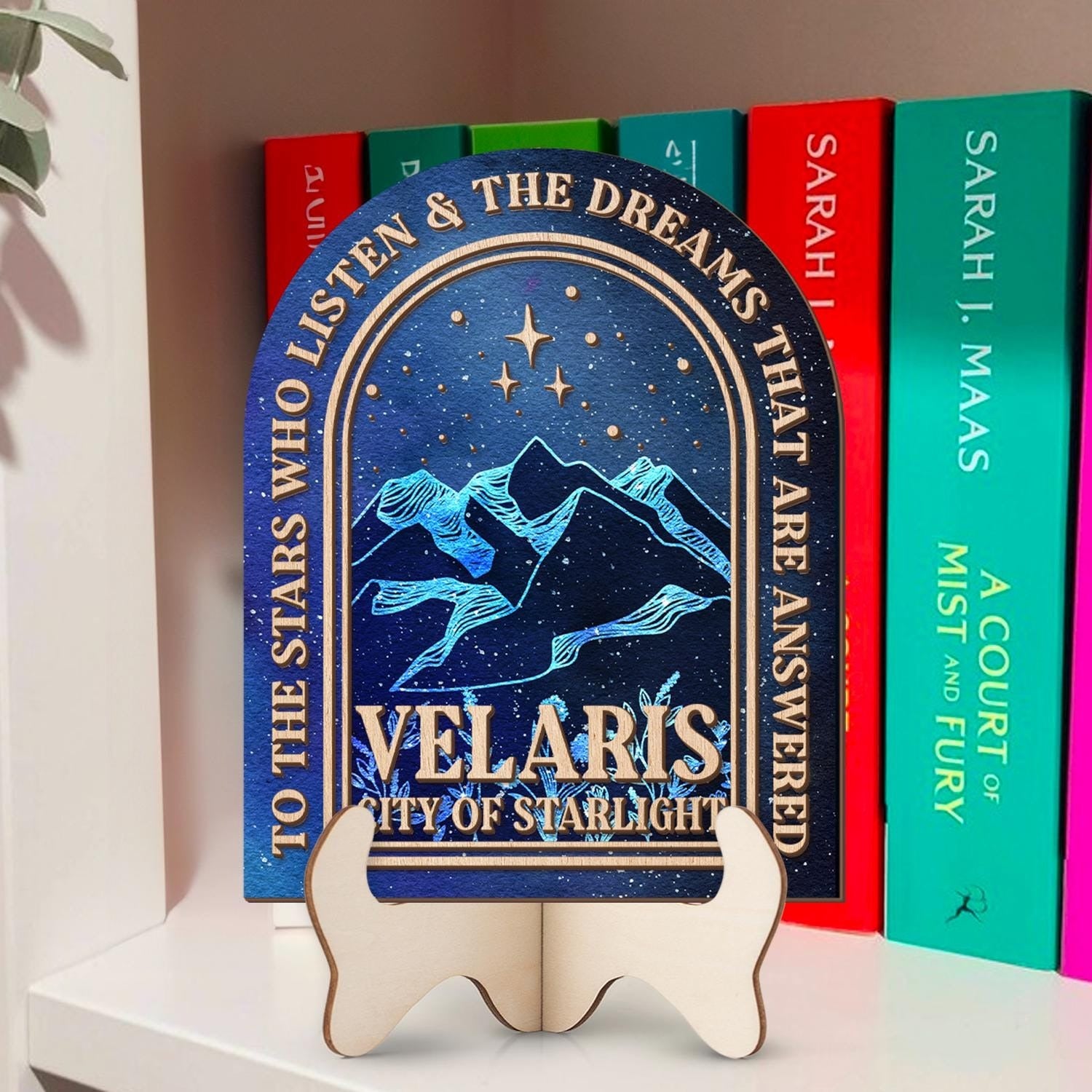 Velaris City of Starlight Bookshelf Sign, Acotar Bookshelf Decor, To The Stars Who Listen, Spicy booktok Sign, Night Court aesthetic