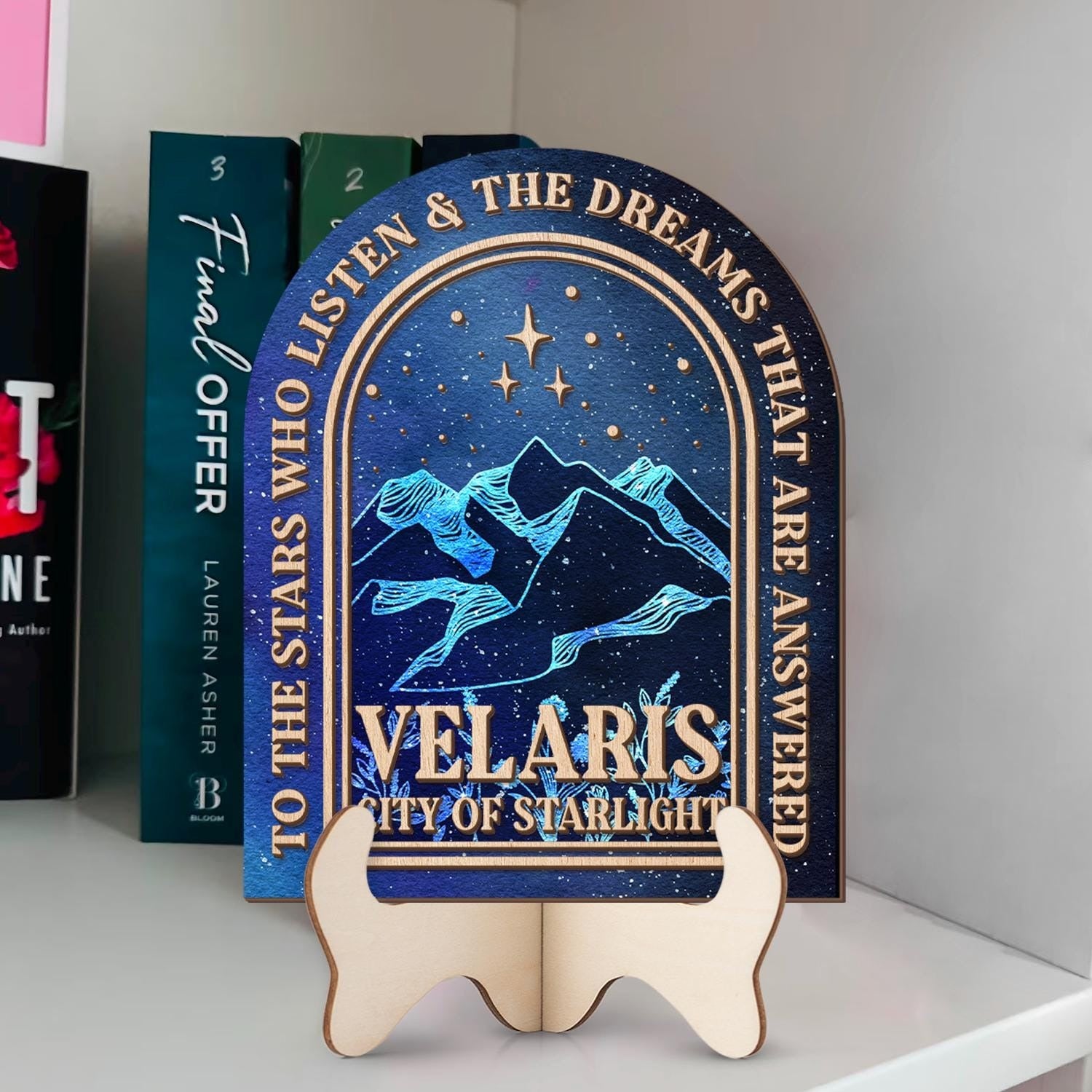 Velaris City of Starlight Bookshelf Sign, Acotar Bookshelf Decor, To The Stars Who Listen, Spicy booktok Sign, Night Court aesthetic