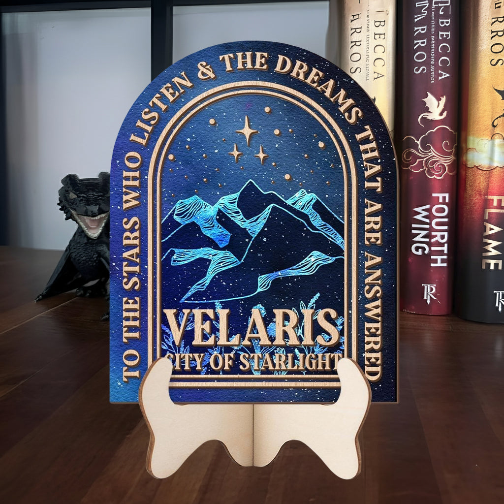 Velaris City of Starlight Bookshelf Sign, Acotar Bookshelf Decor, To The Stars Who Listen, Spicy booktok Sign, Night Court aesthetic