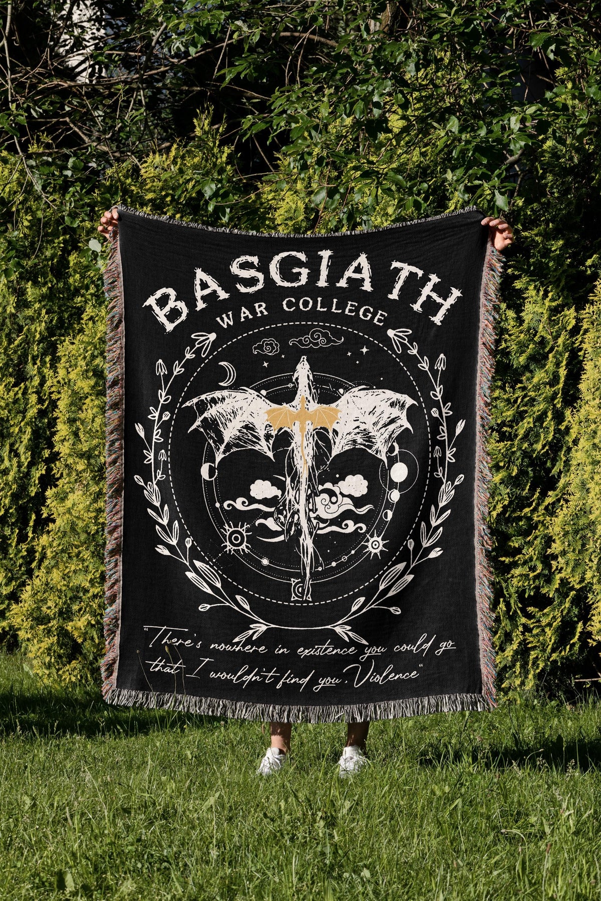 Fourth Wing Blanket, Soft Basgiath War College Throw, Perfect Bookish Gift for Readers, Comfy Reading Blanket BKVLR35