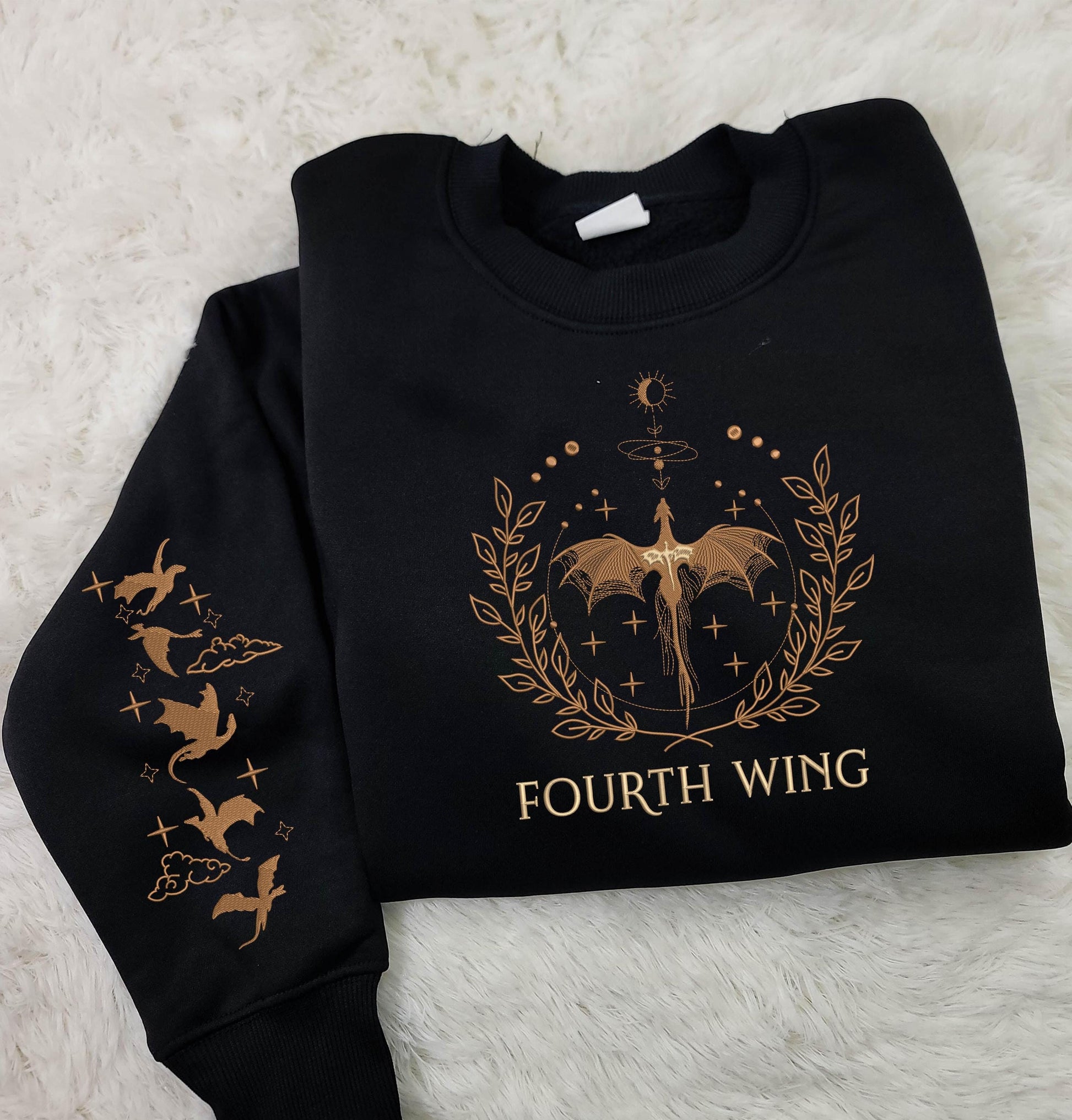 Dragon Fourth Wing Embroidered Sweatshirt, Xaden Riorson, Basgiath War College, Dragon Rider Shirt, Fantasy Bookish Gift VEMB45