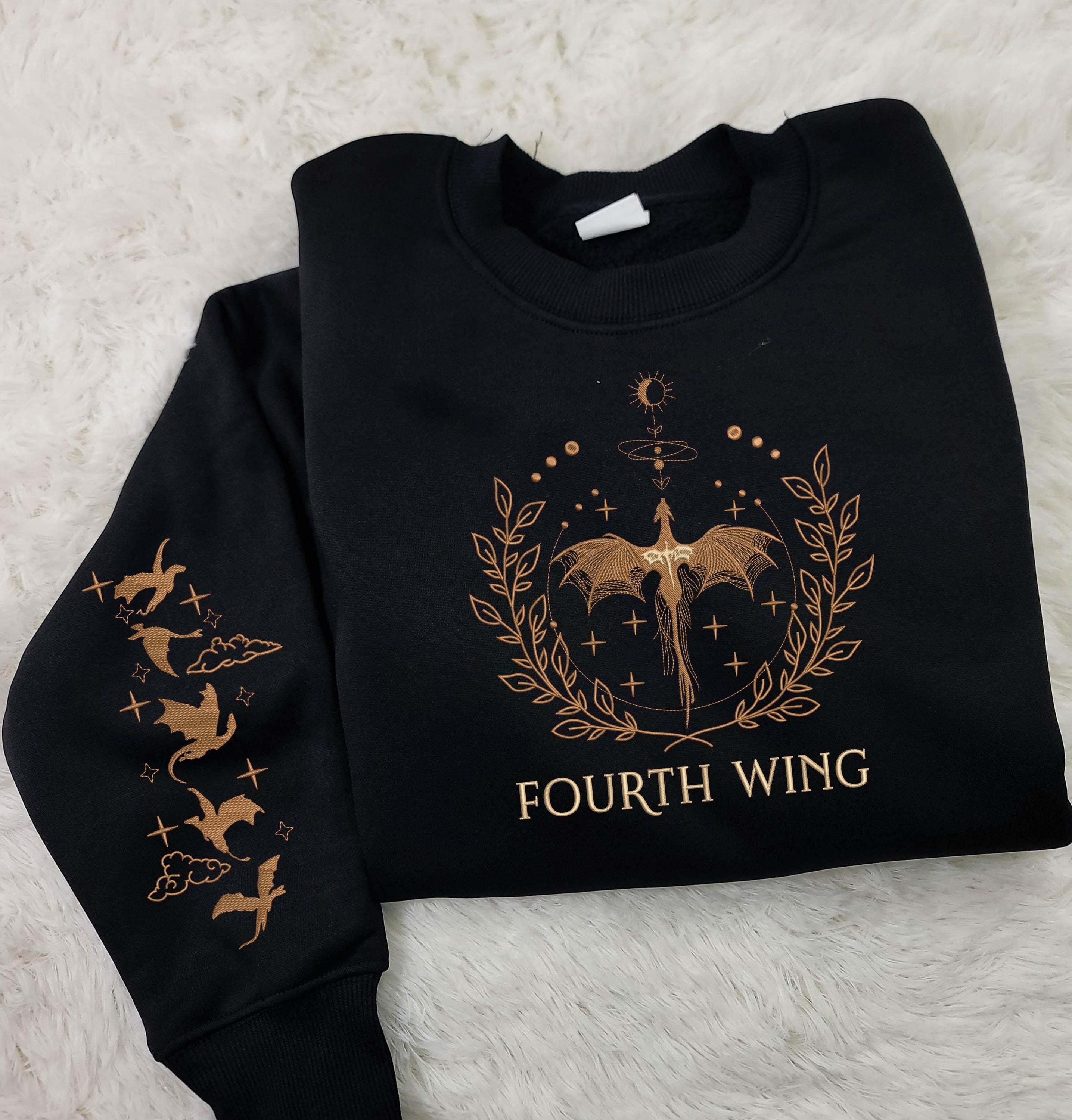 Dragon Fourth Wing Embroidered Sweatshirt, Xaden Riorson, Basgiath War College, Dragon Rider Shirt, Fantasy Bookish Gift VEMB45