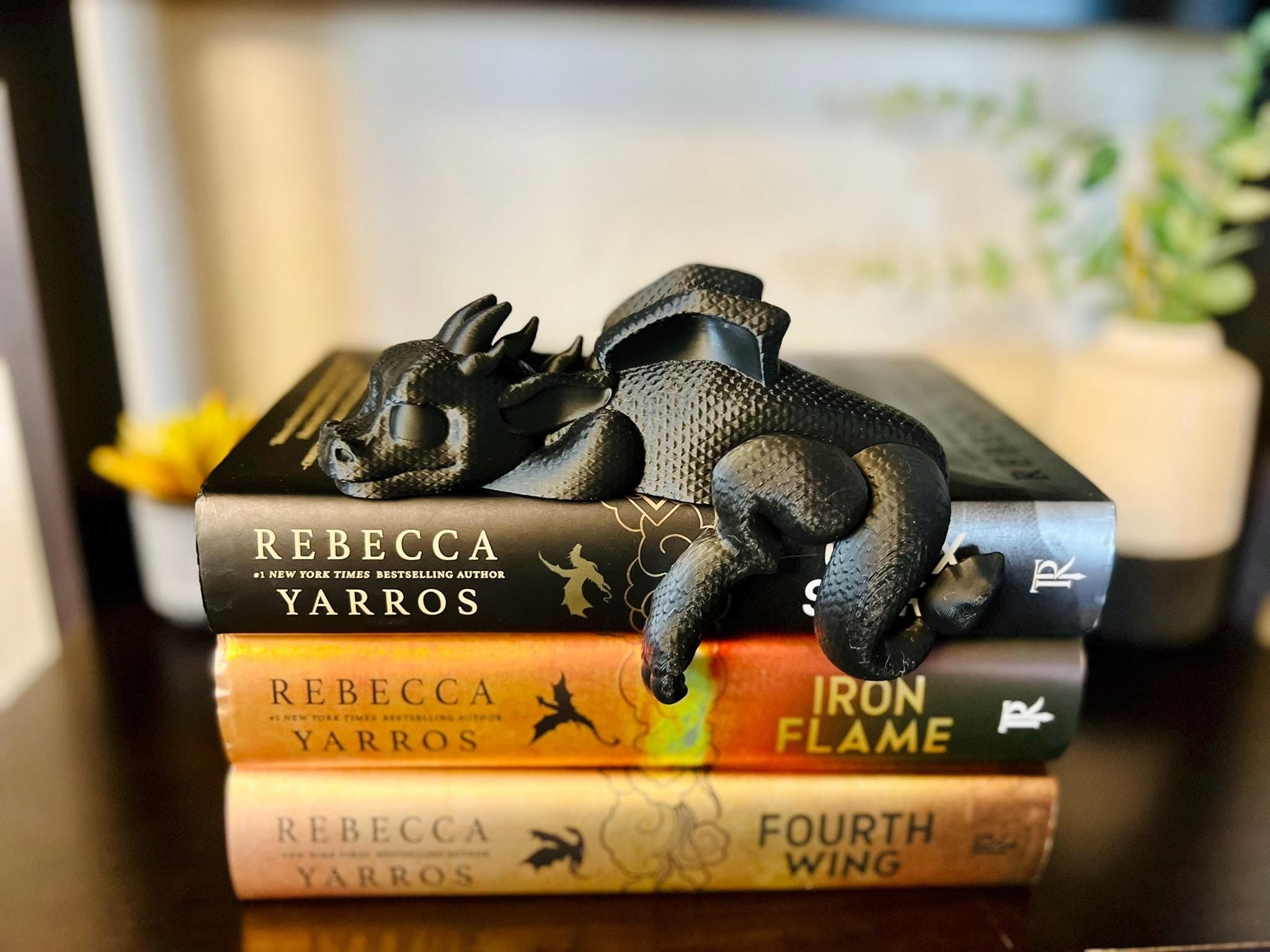 Sleeping Bookshelf Dragon, Adorable 3D Printed Dragon Decor, Fantasy Shelf Ornament, Unique Gift, Custom Colors Available