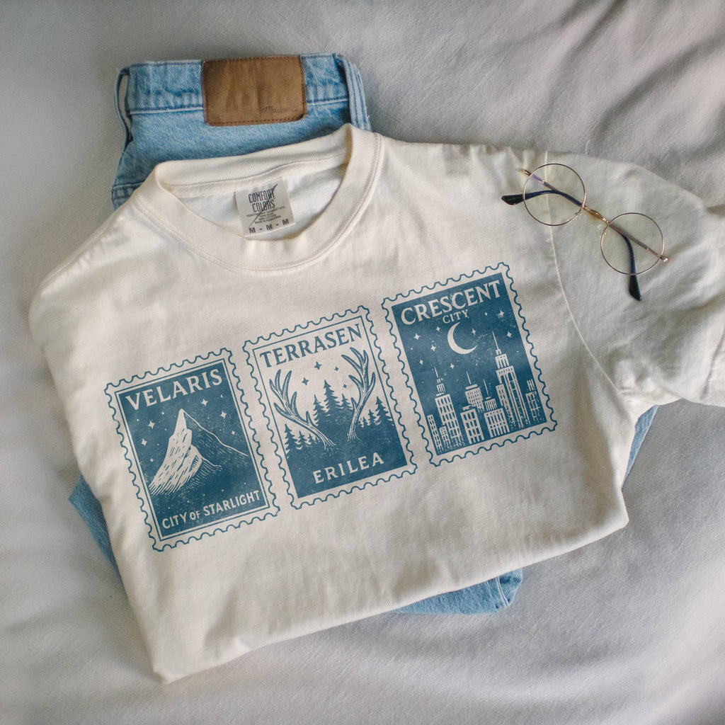 Velaris Terrasen Crescent City Shirt, ACOTAR Throne of Glass Crescent City Pullover, Sarah J Maas Bookish Crewneck