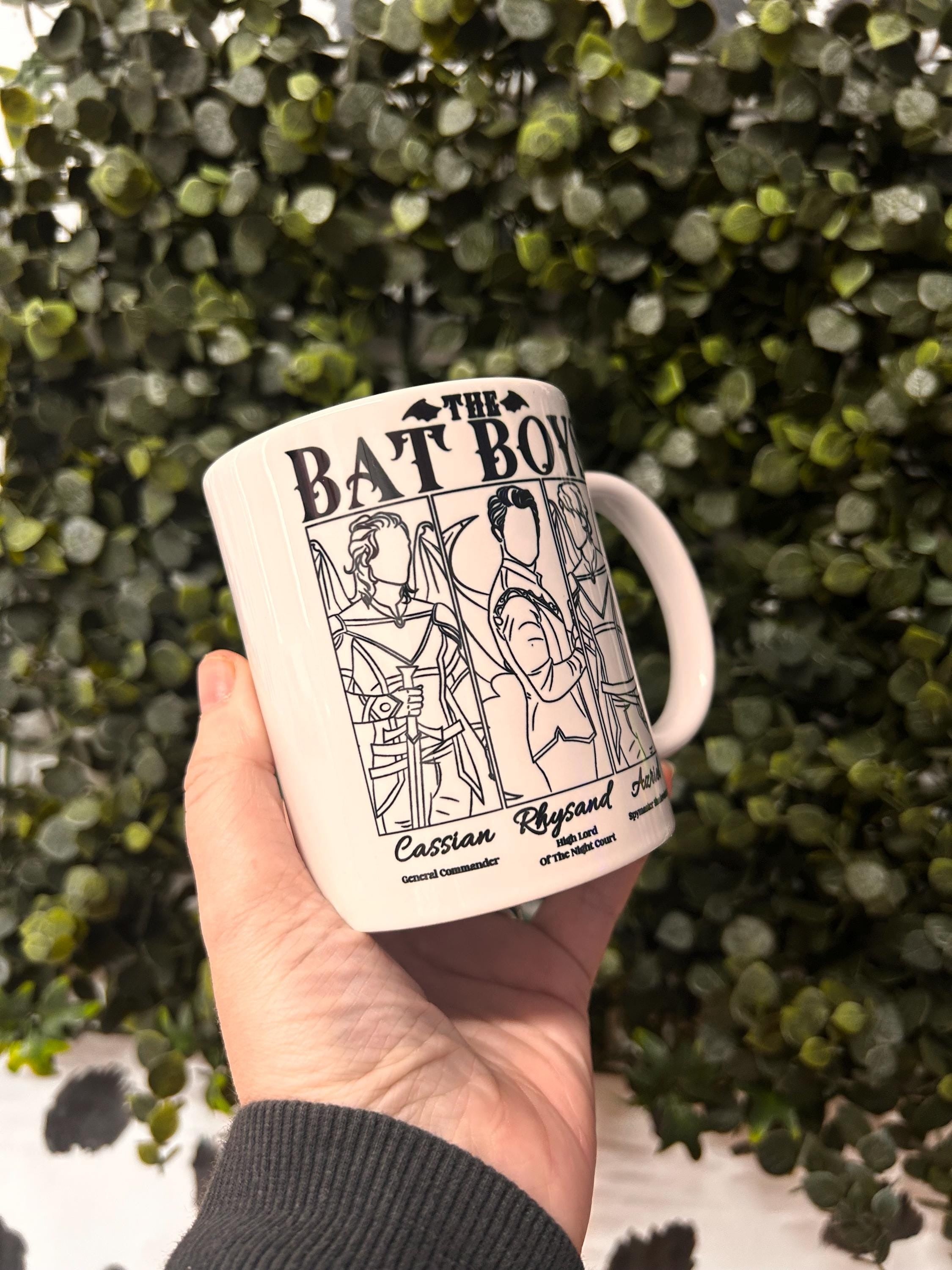 The Bat Boys Mug, ACOTAR Rhysand Azriel Cassian Cup, Night Court Bookish Gift, Sarah J Maas Mug for Fantasy Readers MGVLR54