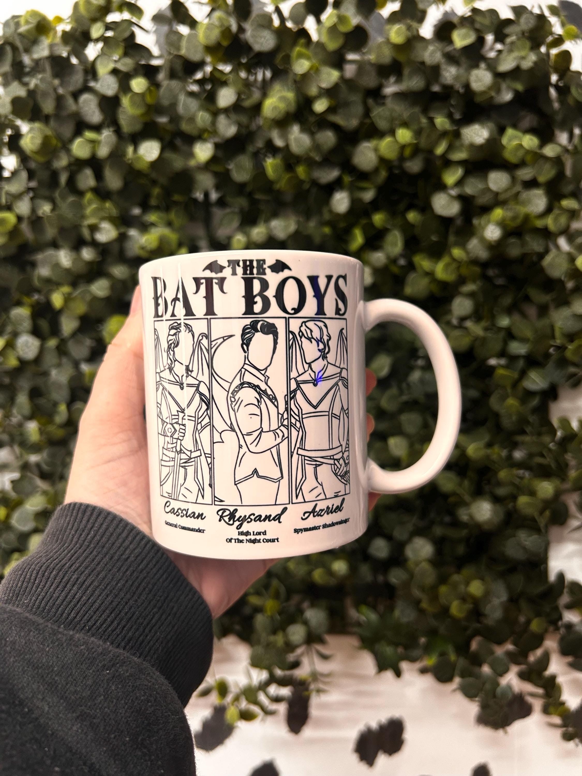 The Bat Boys Mug, ACOTAR Rhysand Azriel Cassian Cup, Night Court Bookish Gift, Sarah J Maas Mug for Fantasy Readers MGVLR54