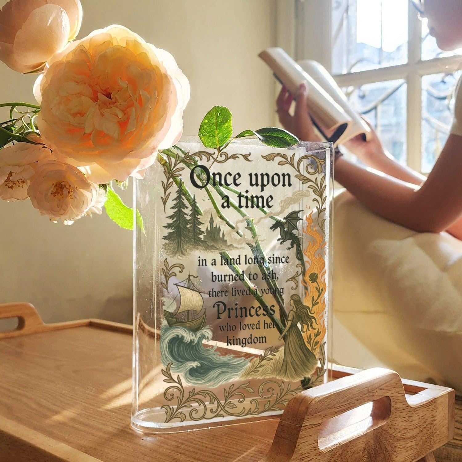 Once Upon a Time Book Vase, Officially Licensed Throne of Glass Gift, Sarah J. Maas Quote, Aelin Celaena Sardothien Book Vase, Bookish Vase VLRBV31