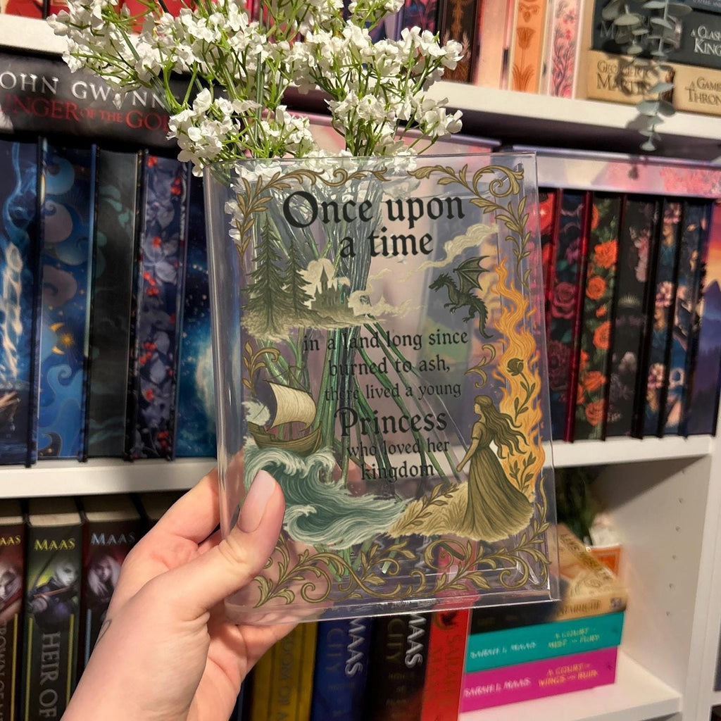 Once Upon a Time Book Vase, Officially Licensed Throne of Glass Gift, Sarah J. Maas Quote, Aelin Celaena Sardothien Book Vase, Bookish Vase VLRBV31