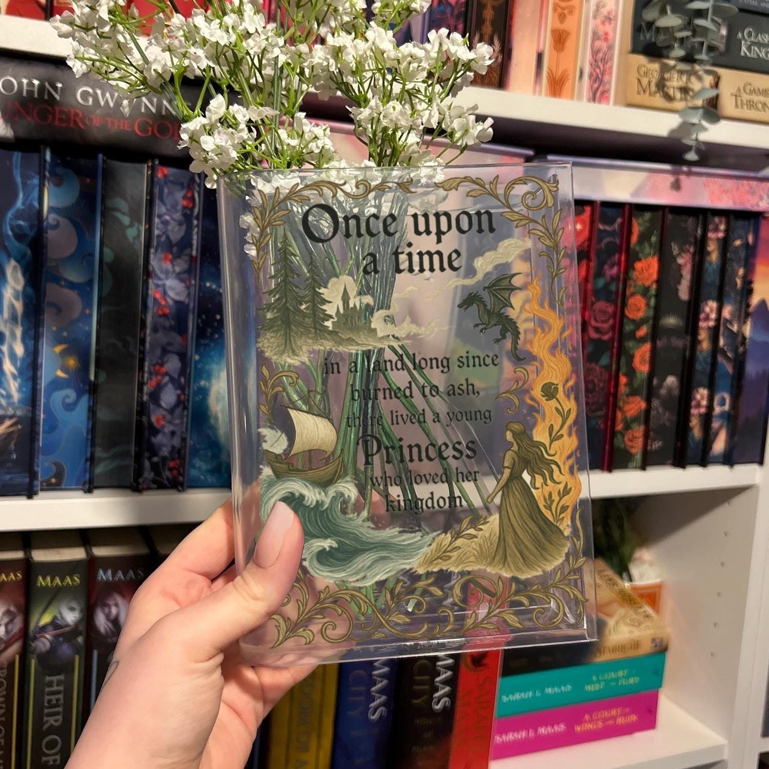 Once Upon a Time Book Vase, Officially Licensed Throne of Glass Gift, Sarah J. Maas Quote, Aelin Celaena Sardothien Book Vase, Bookish Vase VLRBV31