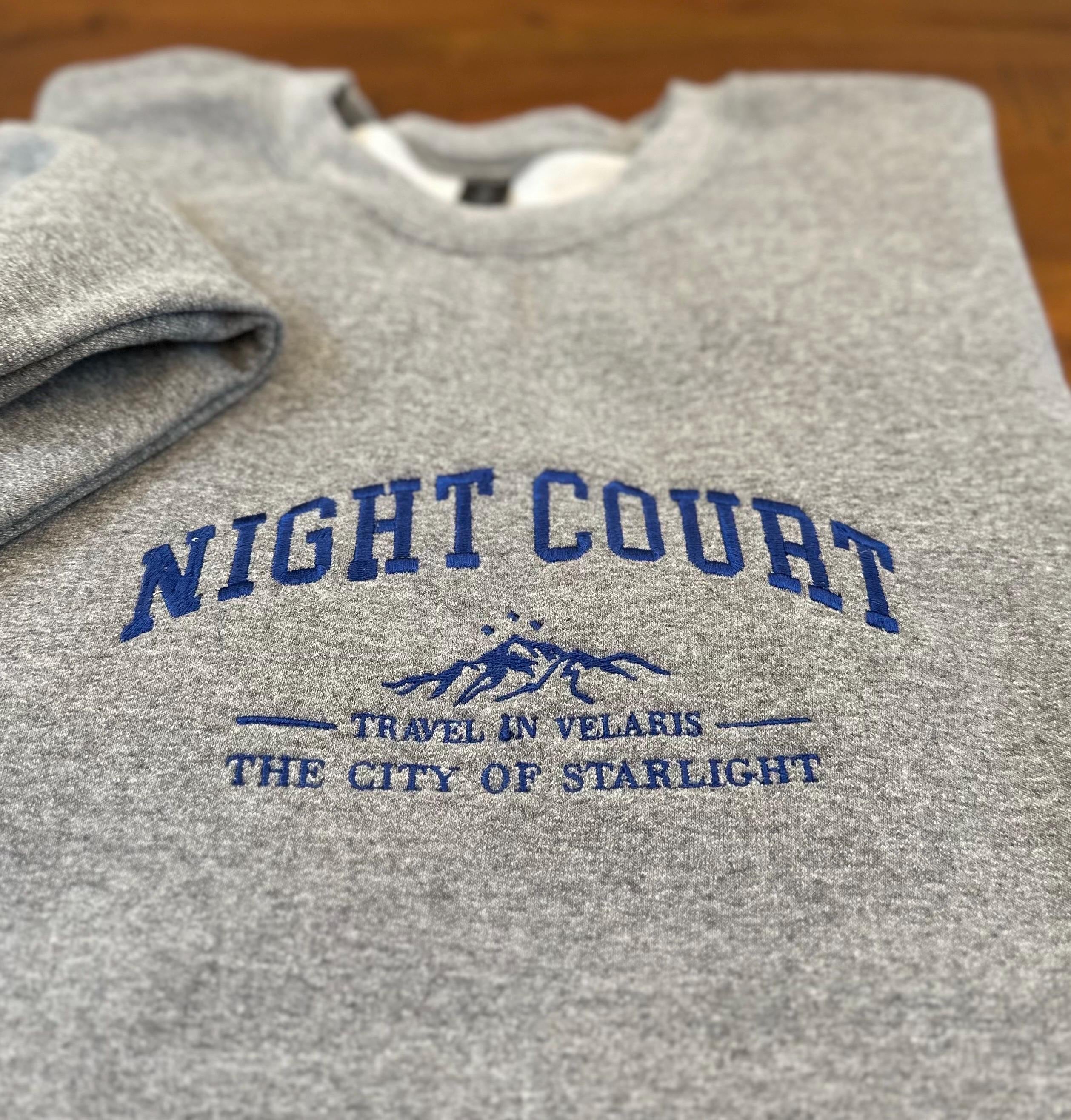 Night Court Embroidered Sweatshirt, Velaris City of Starlight ACOTAR Inspired Crewneck, Fantasy Bookish Embroidered Crewneck VEMB53