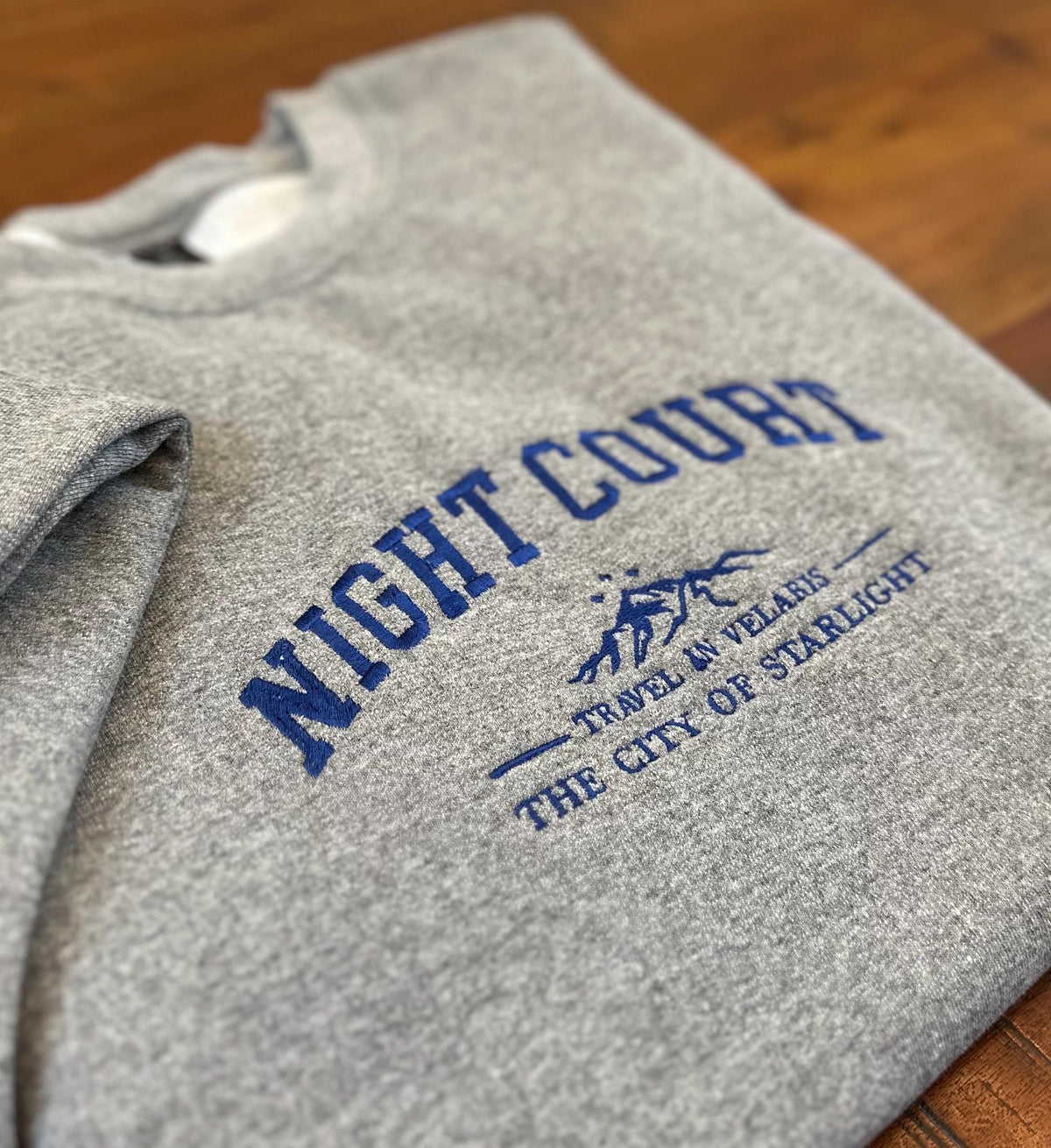 Night Court Embroidered Sweatshirt, Velaris City of Starlight ACOTAR Inspired Crewneck, Fantasy Bookish Embroidered Crewneck