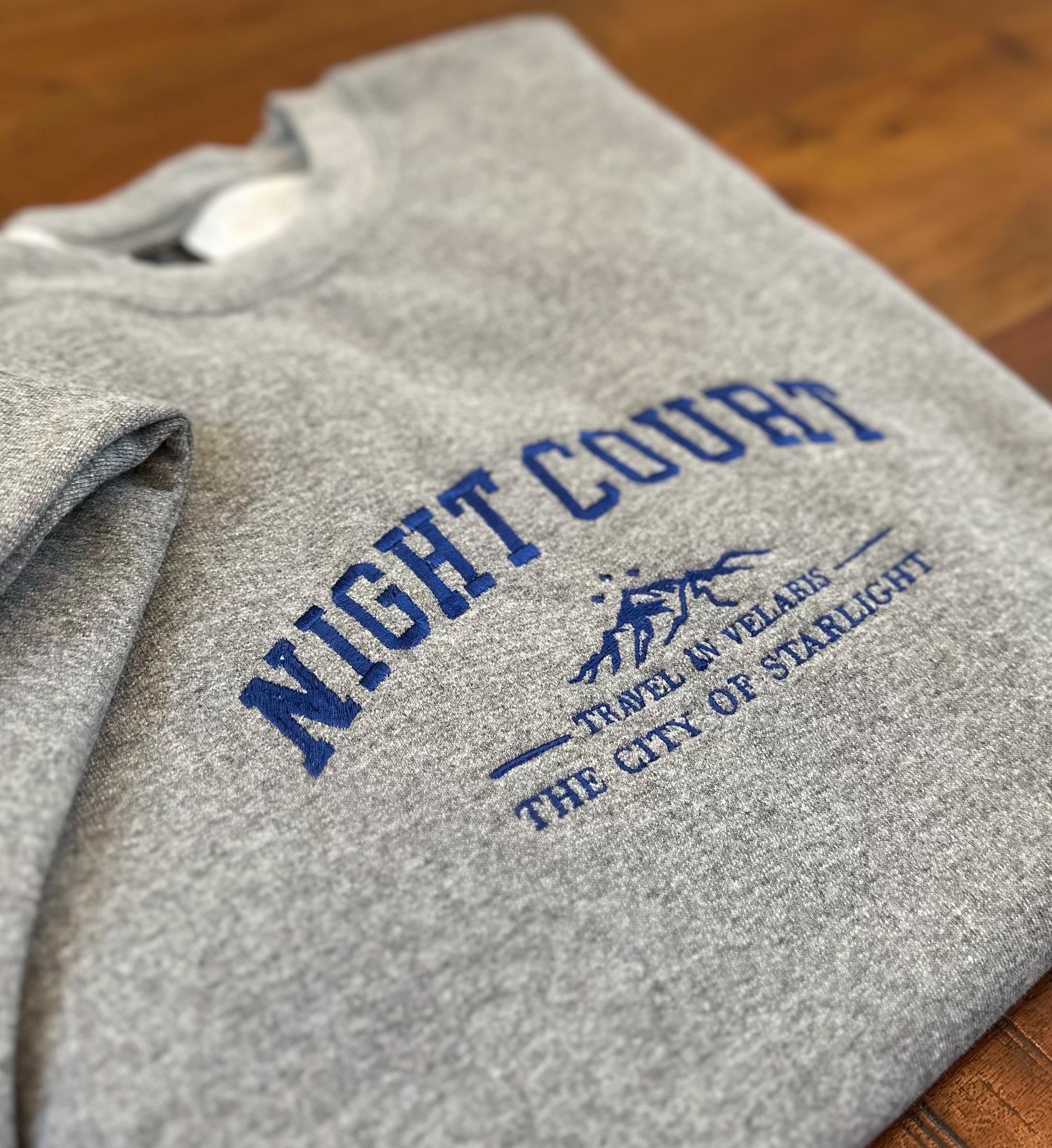 Night Court Embroidered Sweatshirt, Velaris City of Starlight ACOTAR Inspired Crewneck, Fantasy Bookish Embroidered Crewneck VEMB53