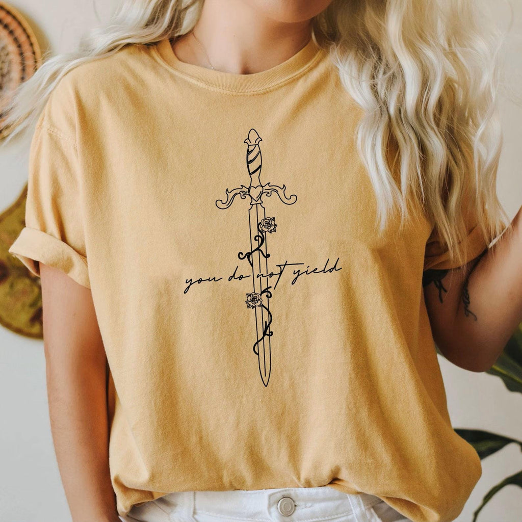 Throne of Glass Shirt, You Do Not Yield T-Shirt, Sarah J Maas Bookish Sweater, Fantasy Sword Graphic Top