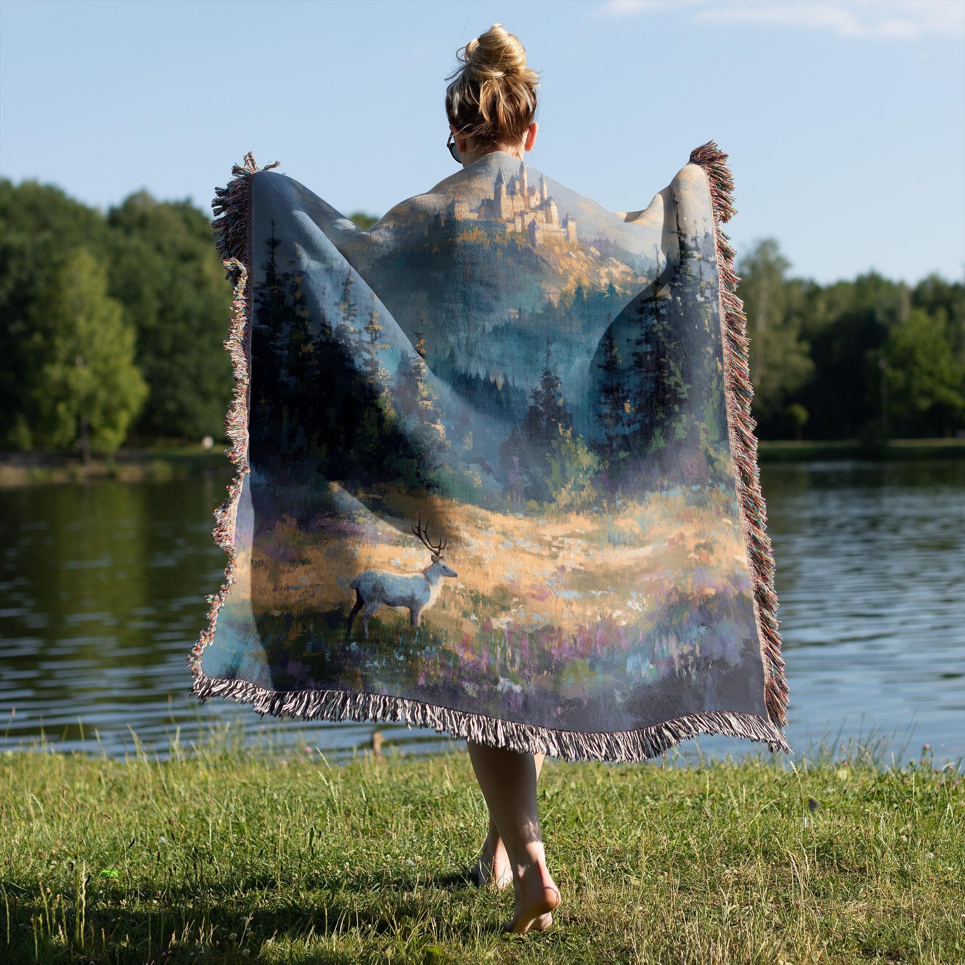 Terrasen Woven Blanket, Throne Of Glass Inspired, Fantasy Castle Art, Cozy Bookish Throw, Booktok Gift For Readers And Fans BKVLR30