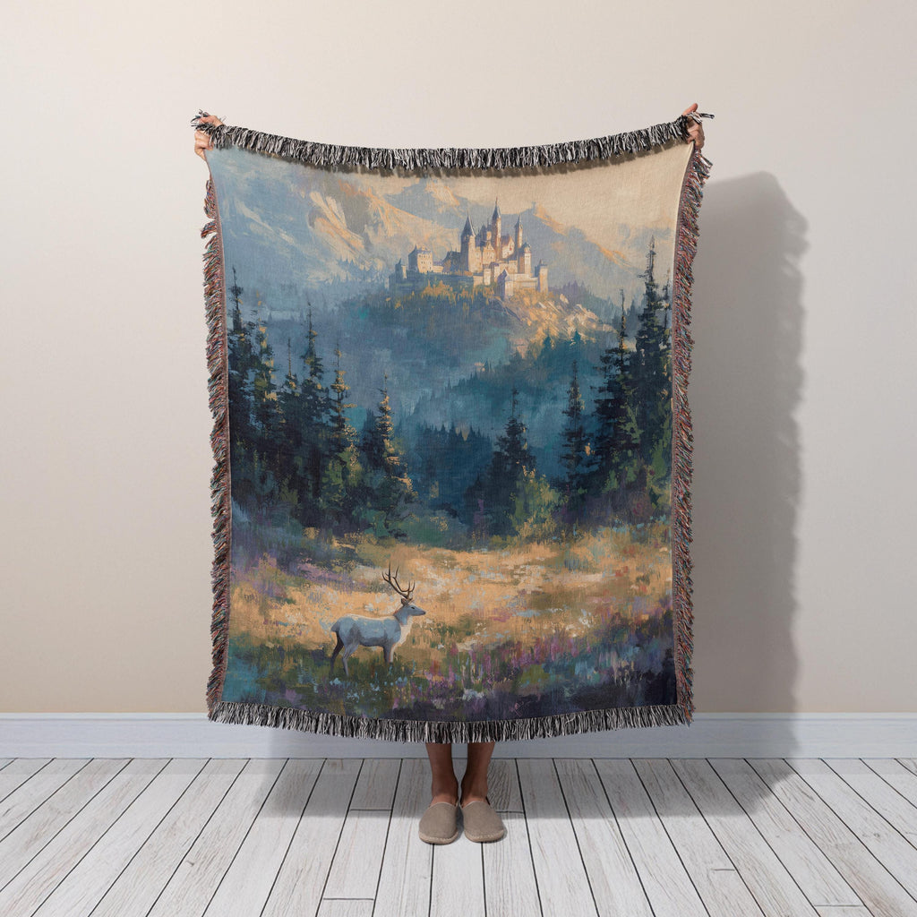 Terrasen Woven Blanket, Throne Of Glass Inspired, Fantasy Castle Art, Cozy Bookish Throw, Booktok Gift For Readers And Fans BKVLR30