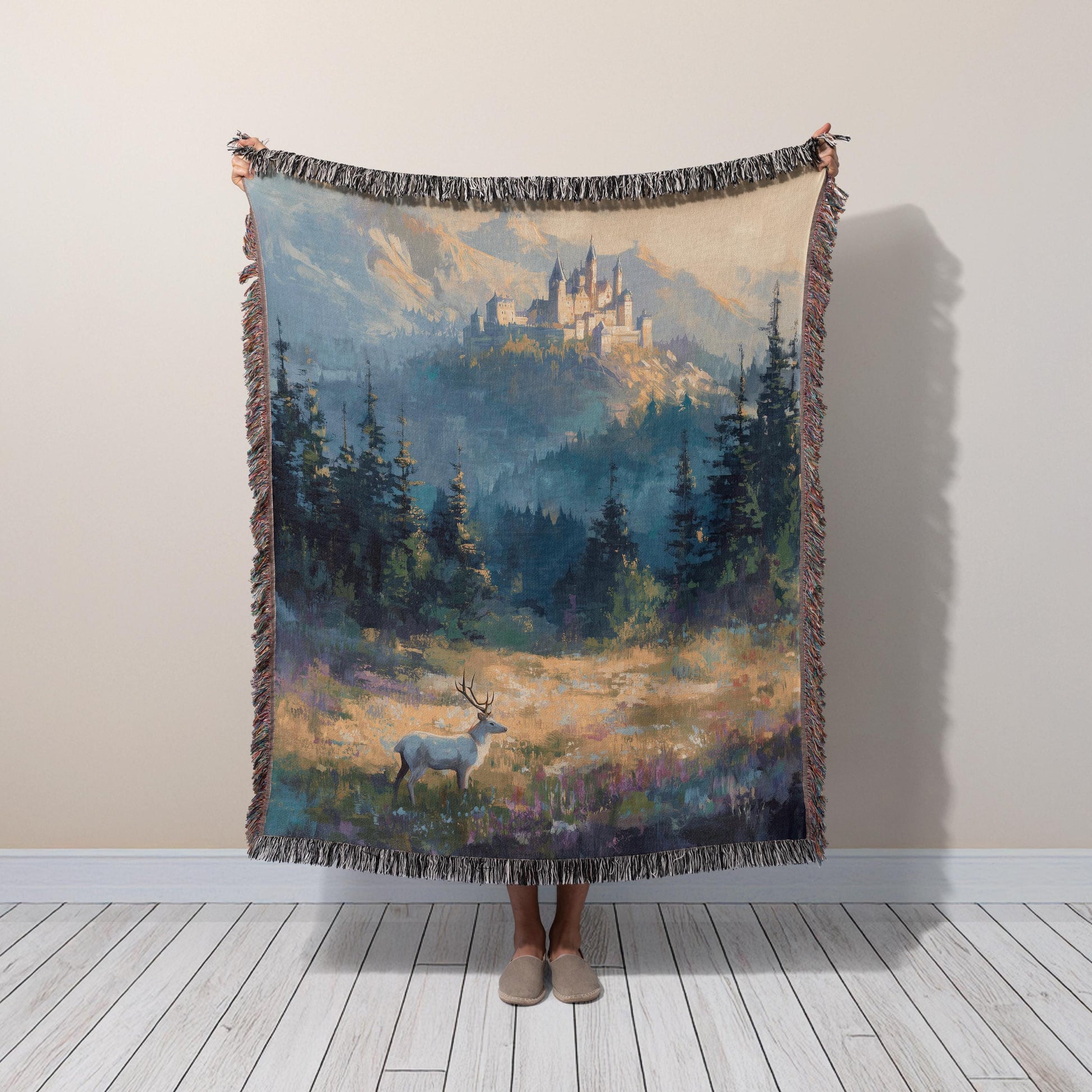 Terrasen Woven Blanket, Throne Of Glass Inspired, Fantasy Castle Art, Cozy Bookish Throw, Booktok Gift For Readers And Fans BKVLR30