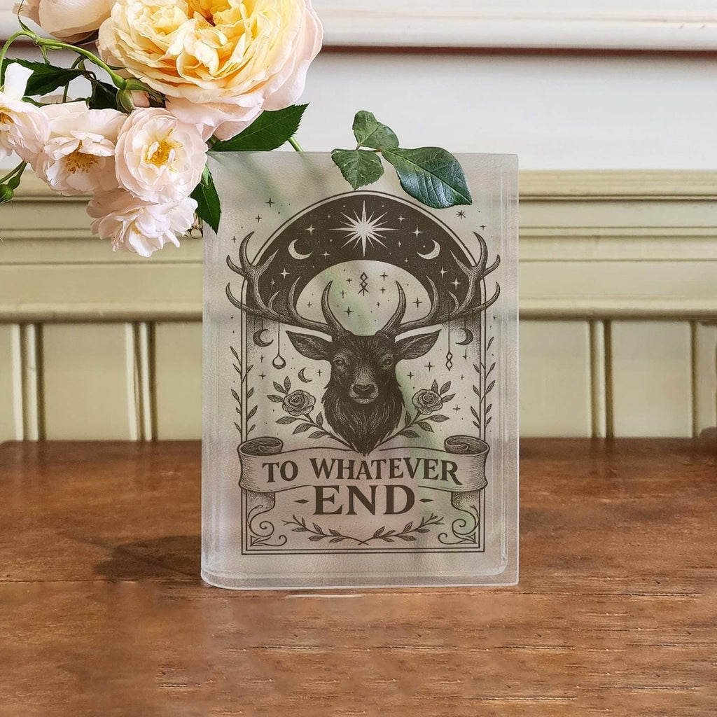Terrasen Book Vase, To Whatever End Acrylic Vase, Throne of Glass SJM Decor, Aelin Galathynius Fantasy Bookshelf Vase, Book Lover Decor VLRBV34