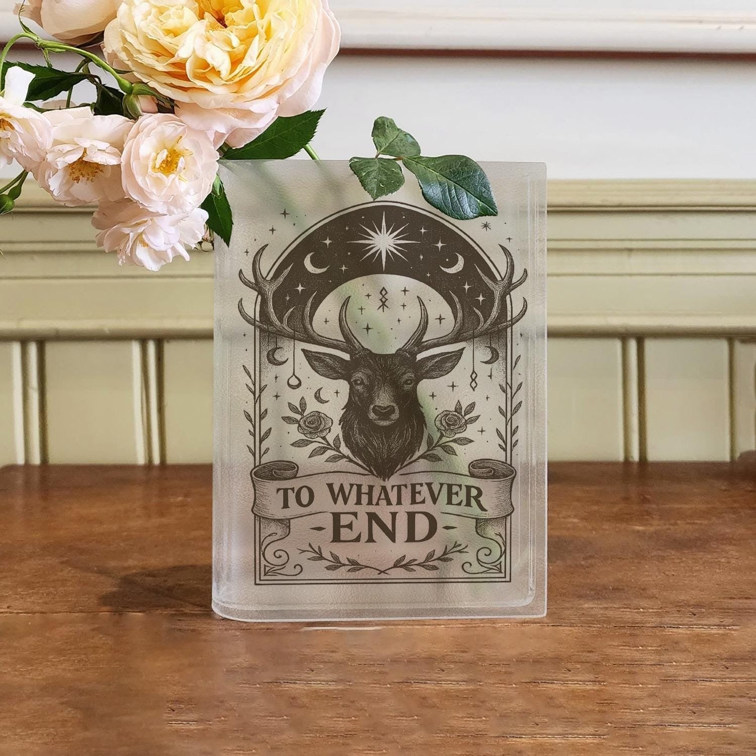 Terrasen Book Vase, To Whatever End Acrylic Vase, Throne of Glass SJM Decor, Aelin Galathynius Fantasy Bookshelf Vase, Book Lover Decor VLRBV34