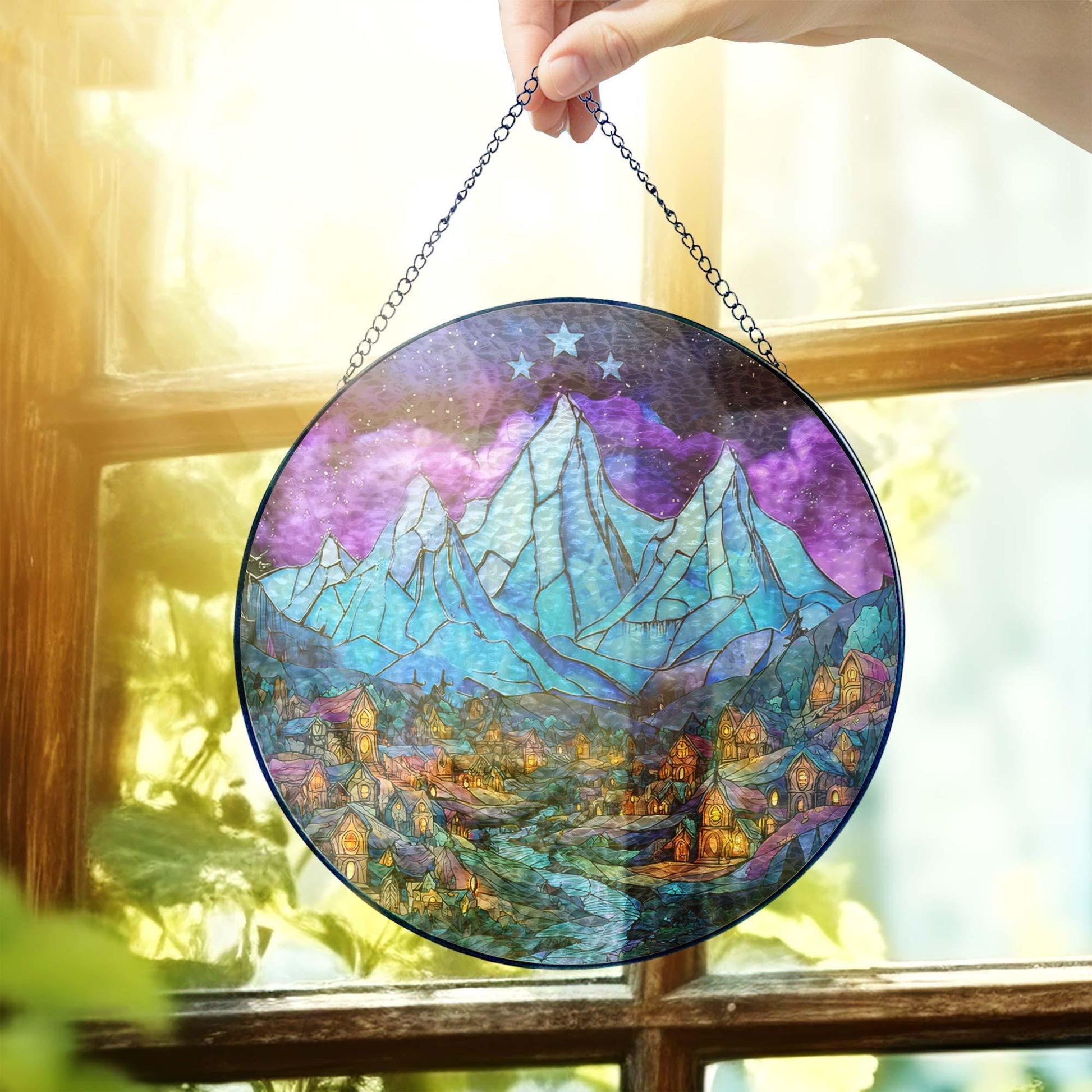 Night Court Acrylic Window Hanging, Night Court Stained Glass Suncatcher, Fantasy Reader Gift, Bookish Gift, Bookshelf Decor, Book Lover Gift SGVLR47