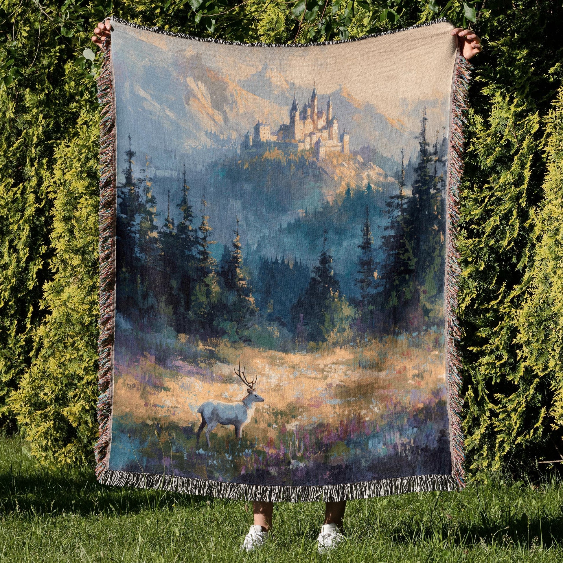 Terrasen Woven Blanket, Throne Of Glass Inspired, Fantasy Castle Art, Cozy Bookish Throw, Booktok Gift For Readers And Fans BKVLR30