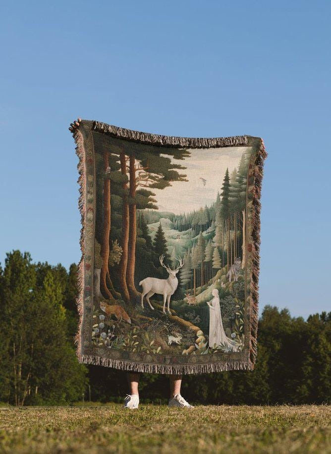 Throne Of Glass Tapestry, Celaena Sardothian Wall Tapestry, Woven Blanket, Stag, Elena, Reading Blanket, Bookish Gift, Gift For Reader BKVLR28