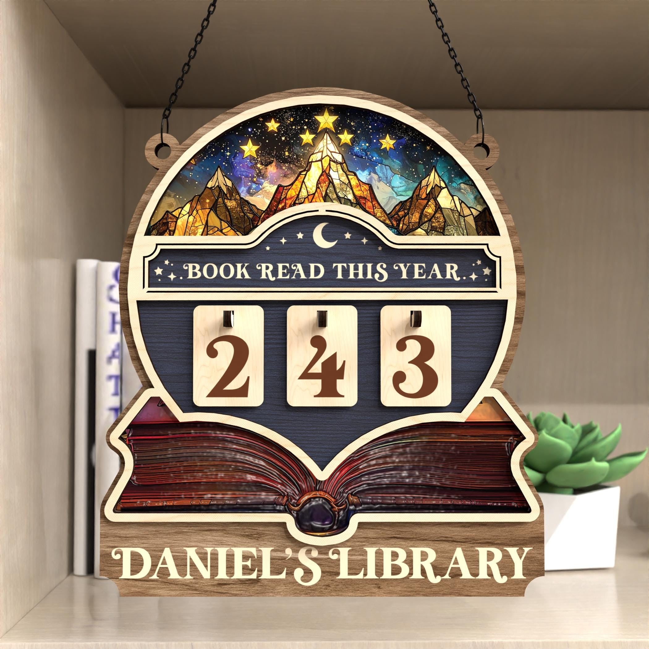 Personalized Books Read Tracker, Books Read This Year, Bookshelf Counter Decor, Bookish Gift, Book Lover, Gift for Reader, Book End, Book Club Gift BTVLR01